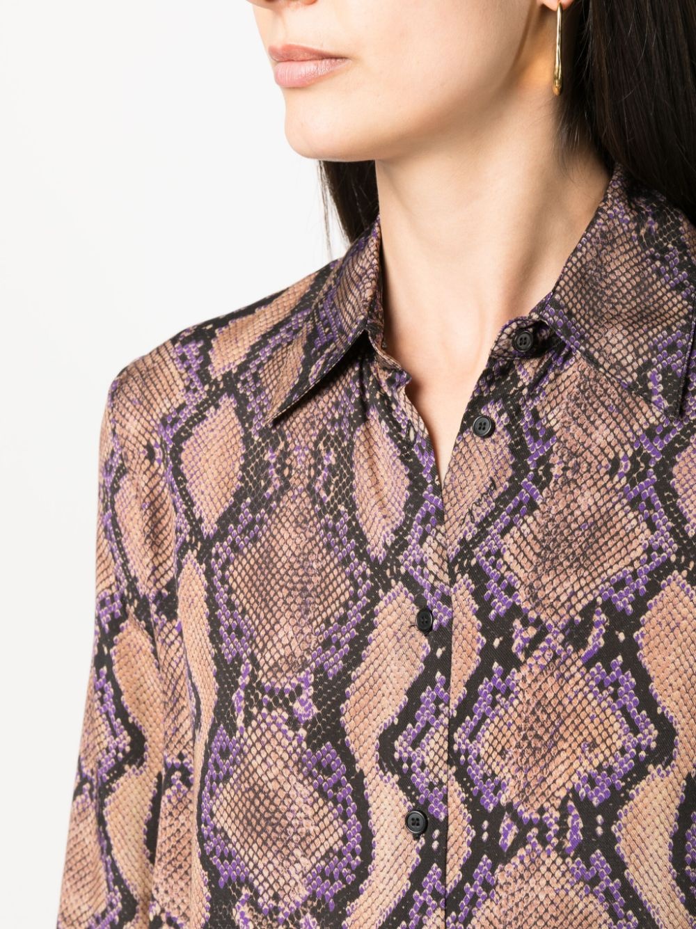 snakeskin-print long-sleeve shirt - 5