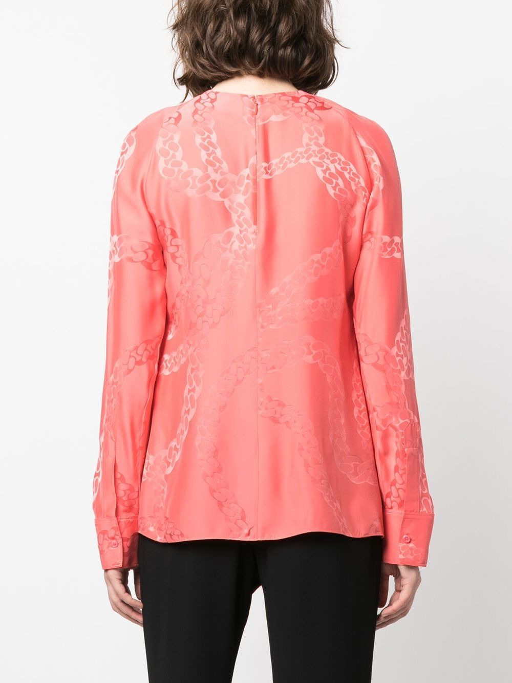 chain-link print blouse - 4