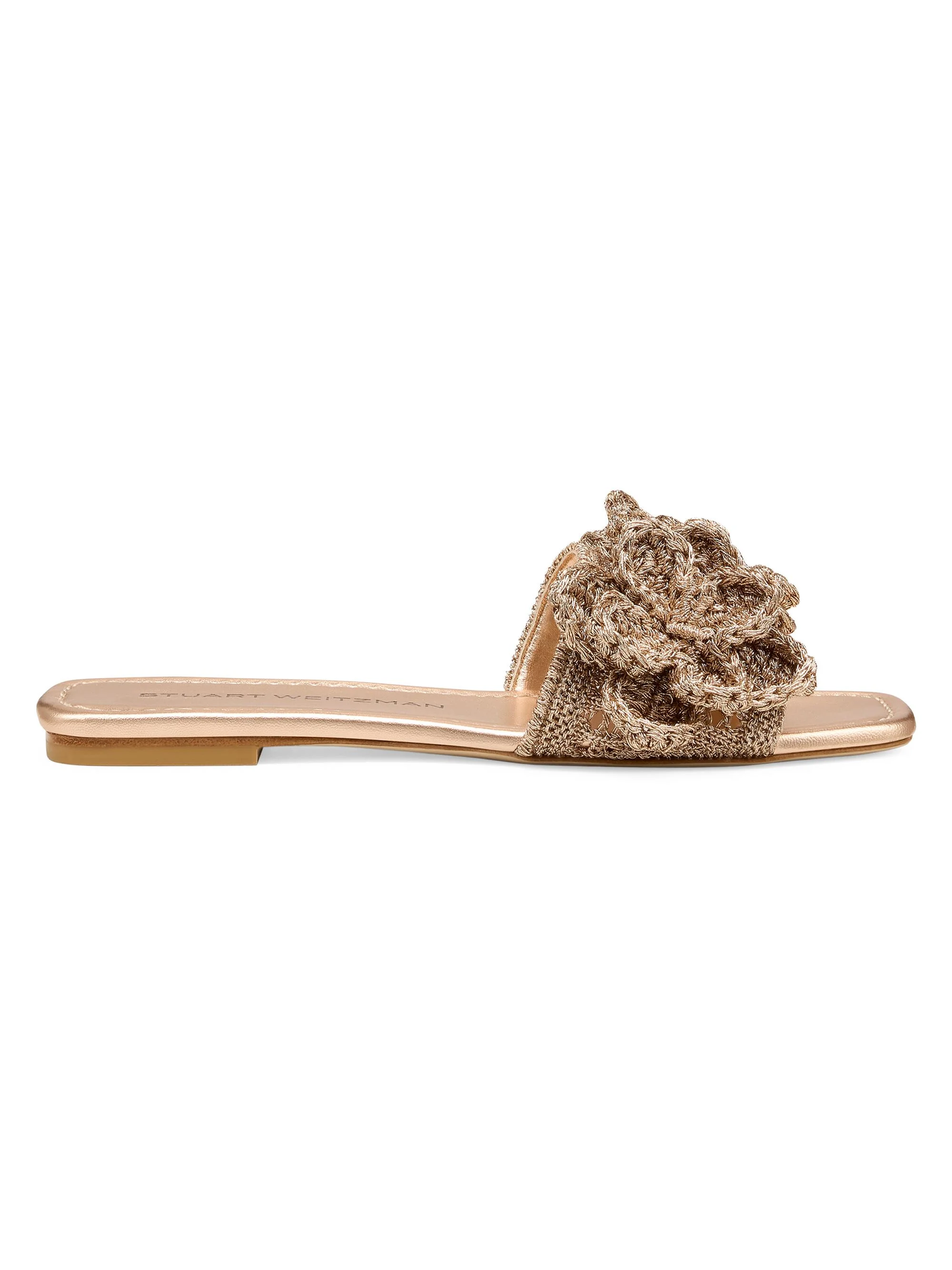 Women's Lotus Crocheted Sandals - Light Gold - 1