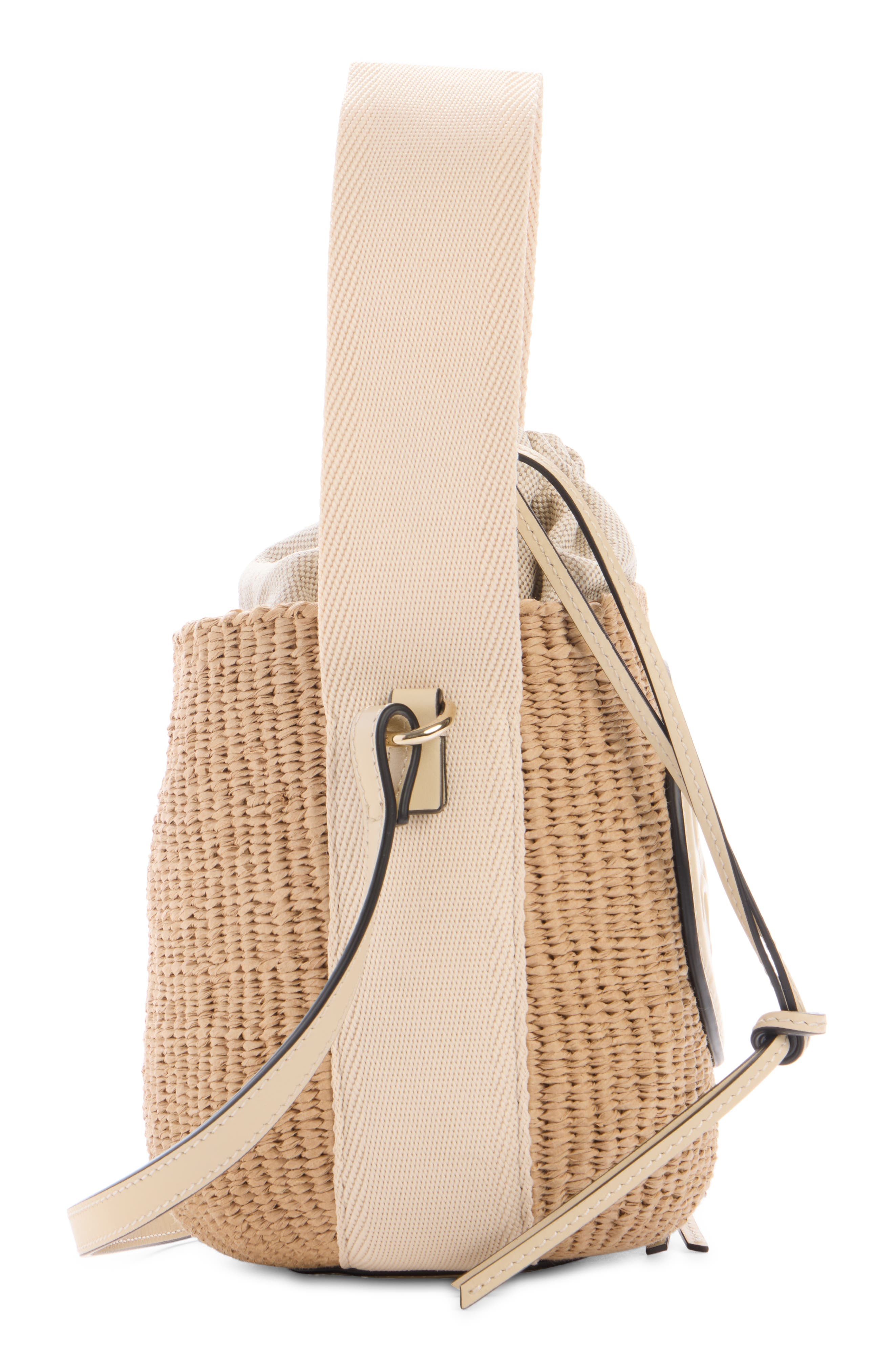 Chloé Horse Medal Woven Raffia Basket Bag in Deep Ivory at Nordstrom - 4