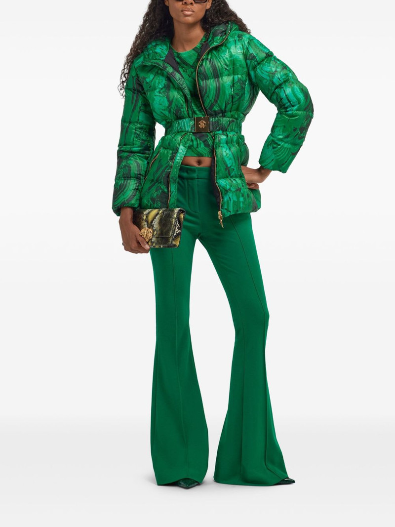 Roberto Cavalli Malachite-print puffer jacket outlook
