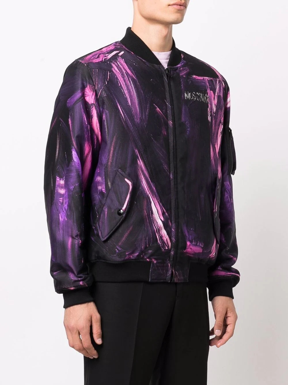 paint-print bomber jacket - 3