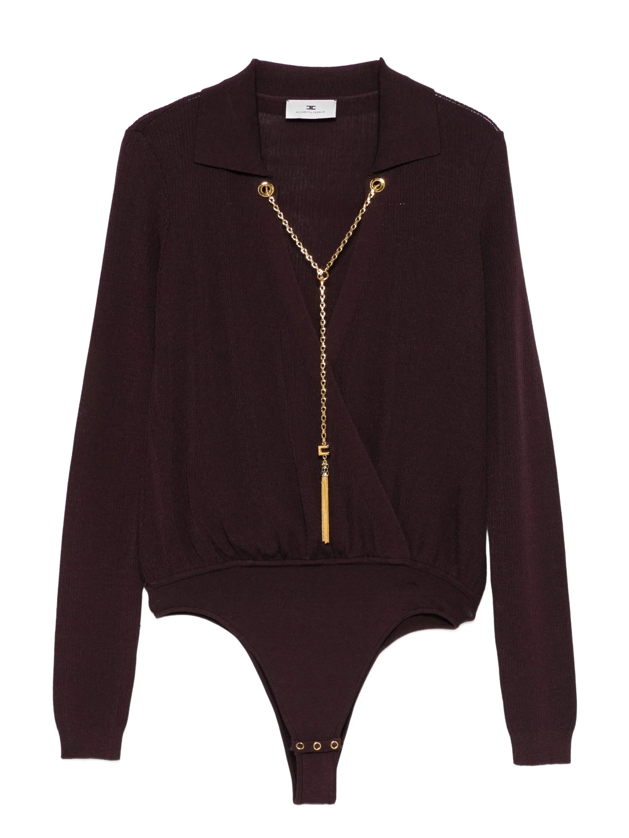 Elisabetta Franchi Wrap Ribbed Bodysuit - 1