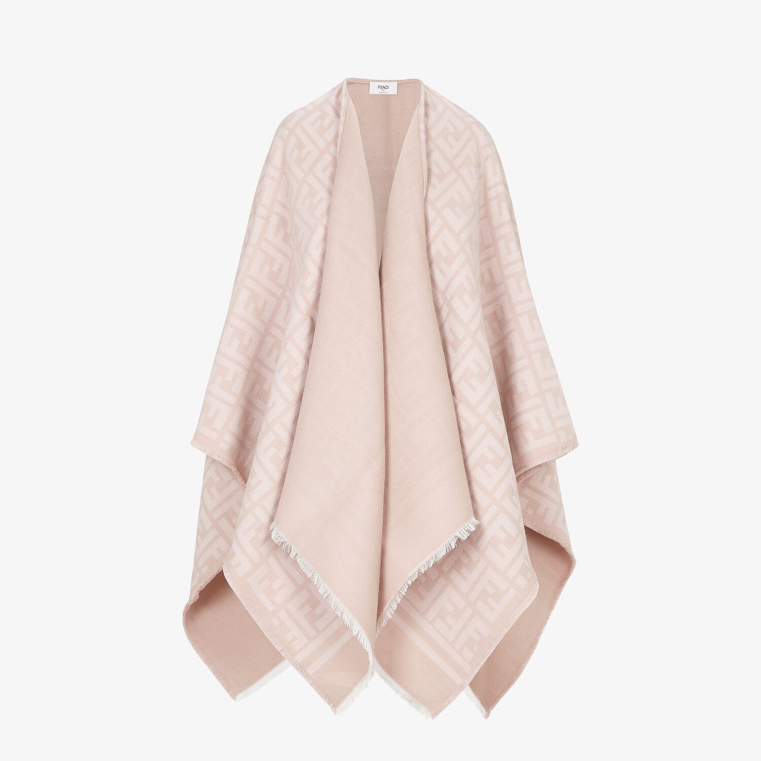 Poncho in pink wool and silk - 1