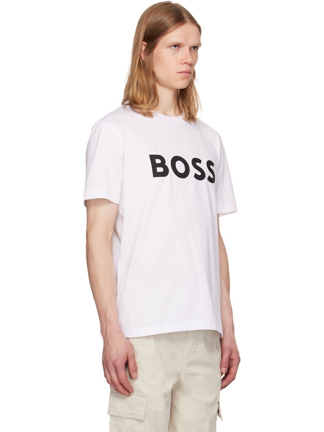 White Cotton-Jersey Logo Print T-shirt - 2