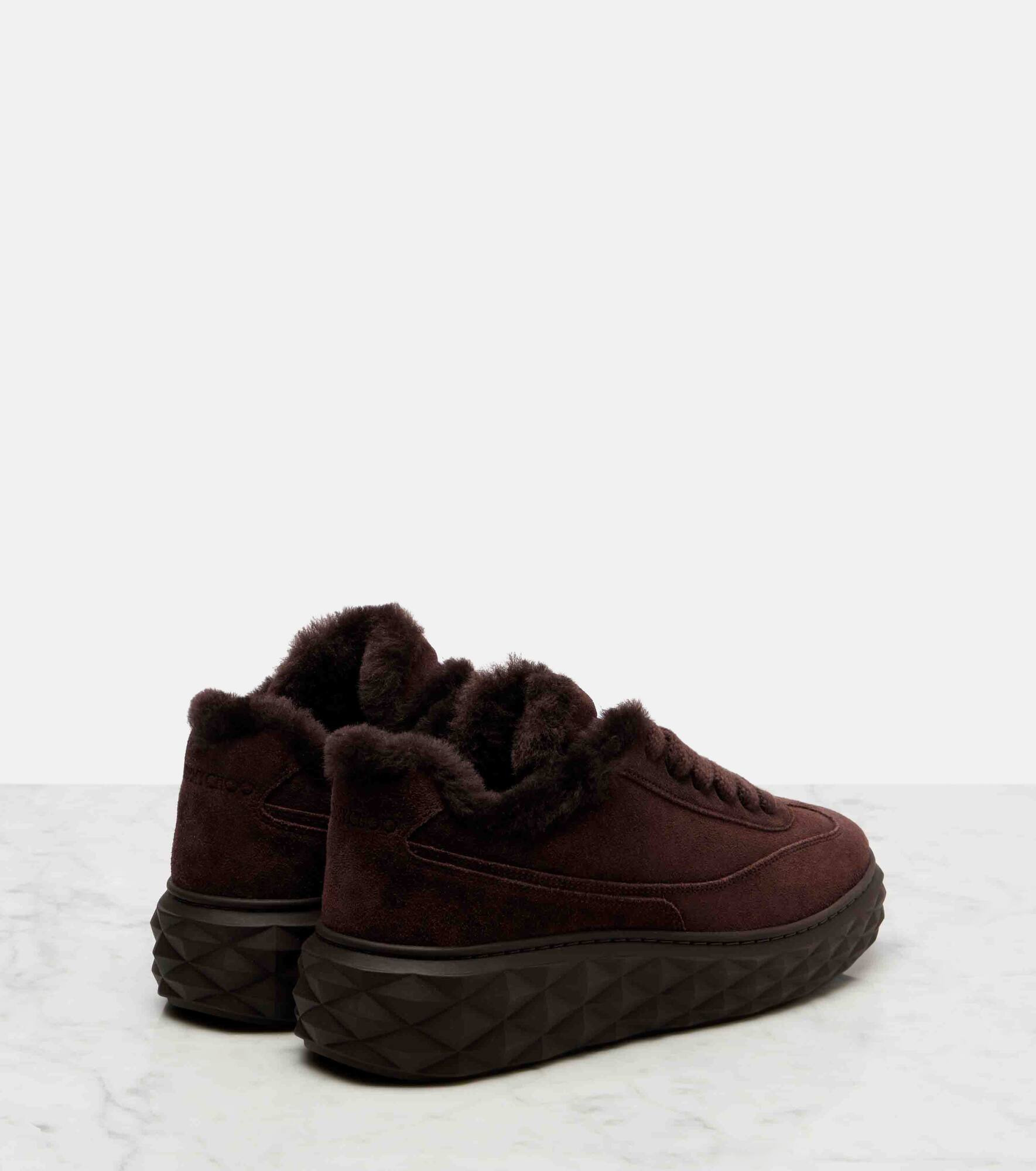 Diamond Maxi shearling-trimmed suede sneakers - 2