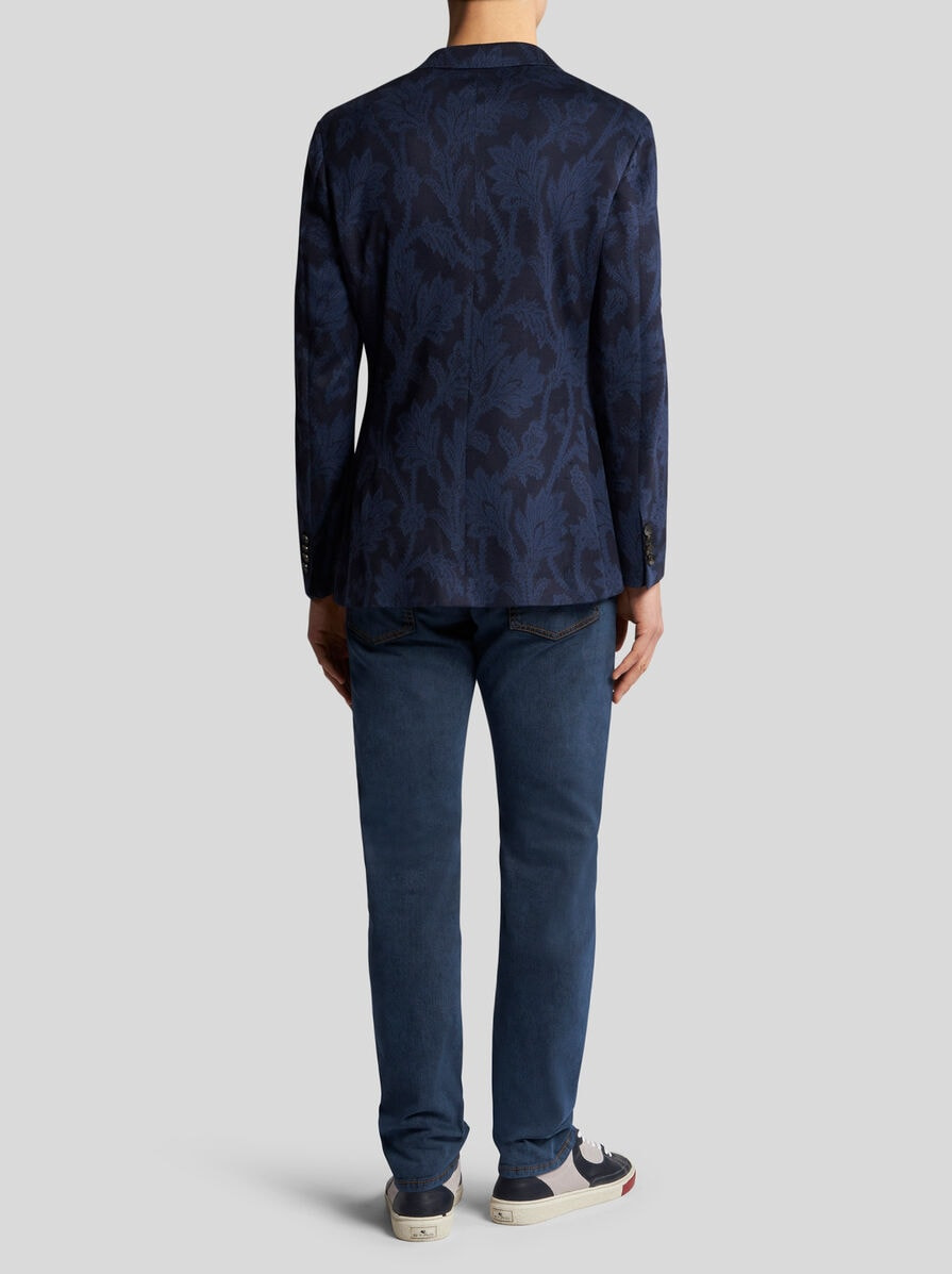 FLORAL LEAFY JACQUARD BLAZER - 4