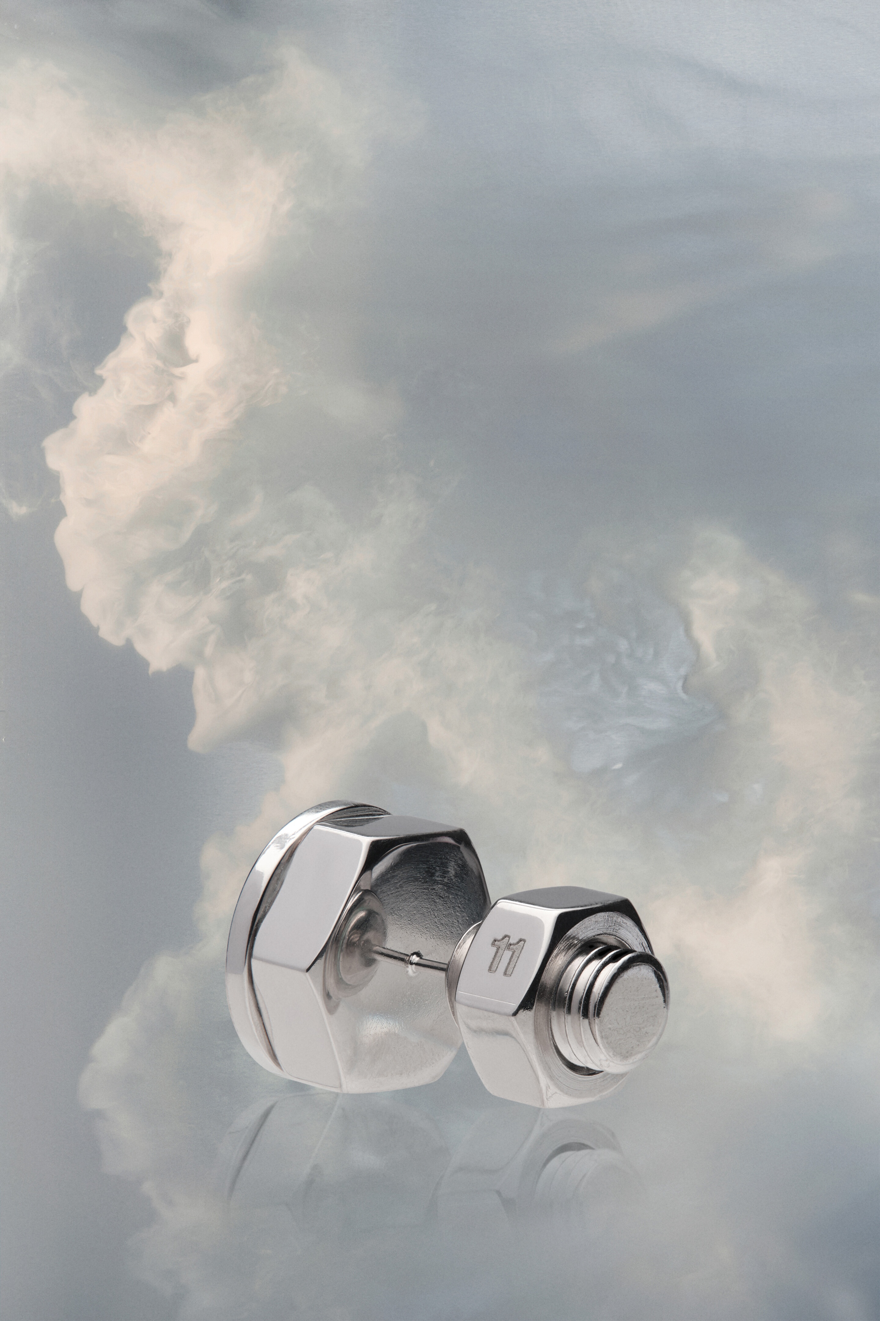 Bolt and nut circular earring - 2