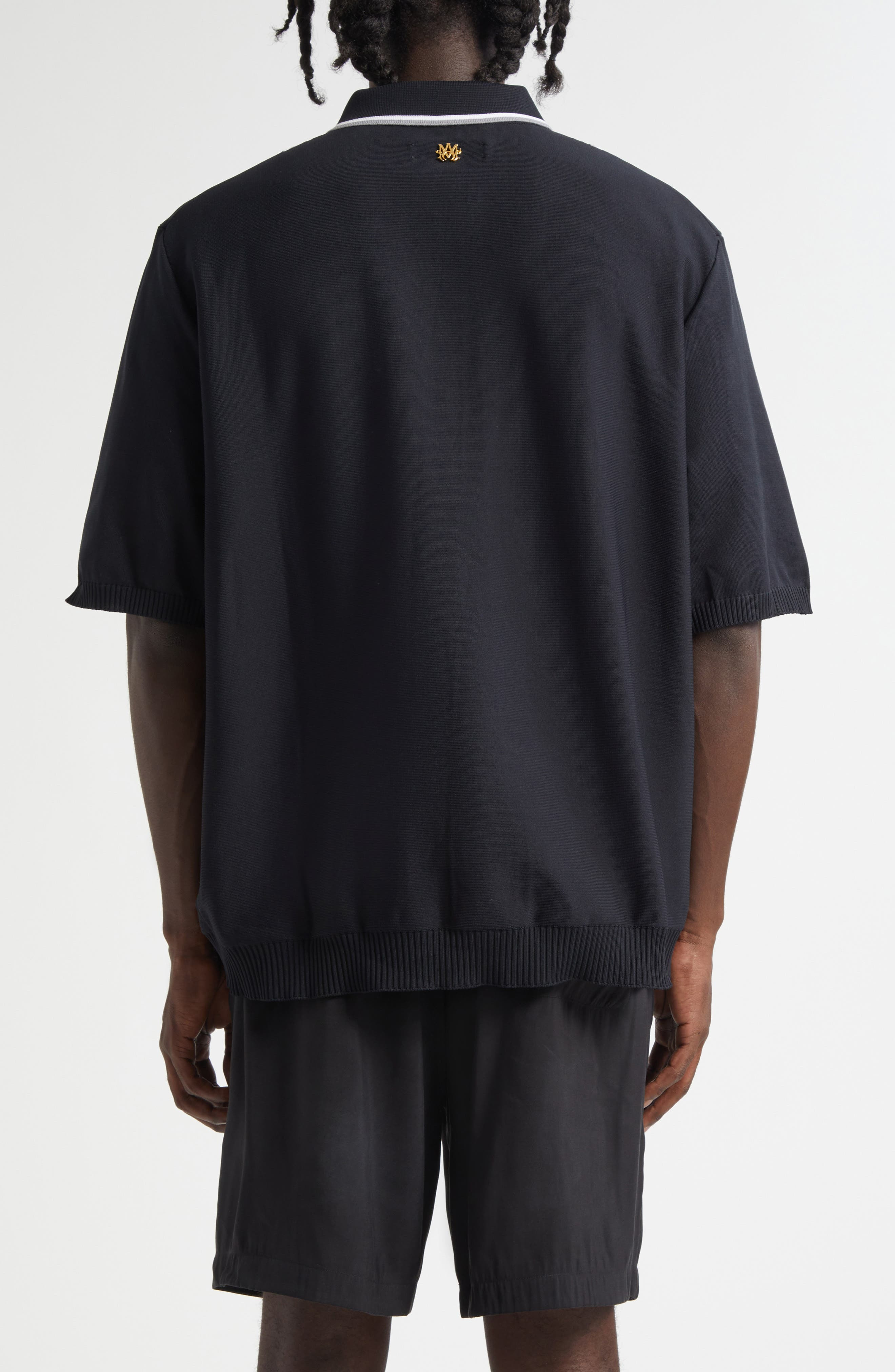 AMIRI Script Knit Button-Up Shirt in Black at Nordstrom - 3