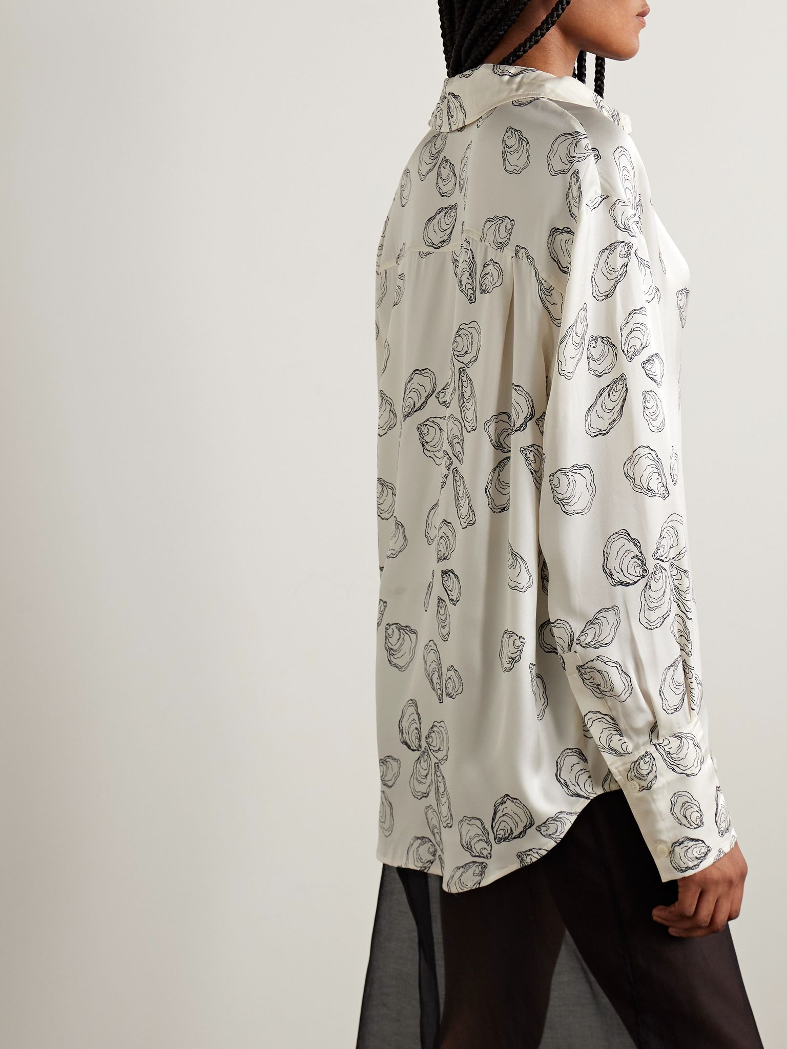 Avalon printed silk-blend shirt Off-white - 4