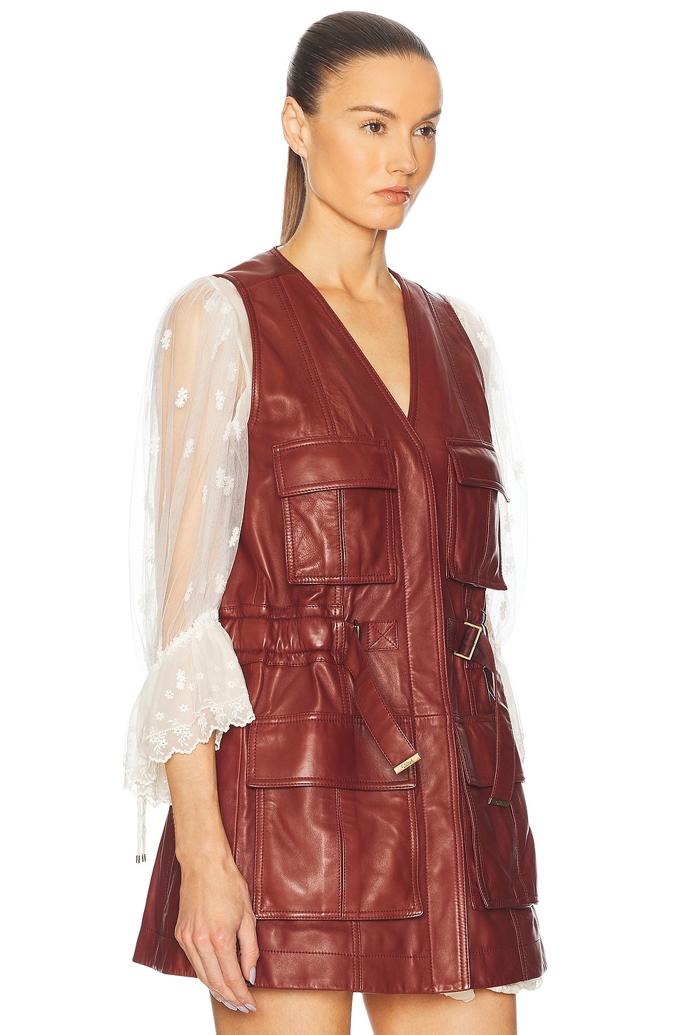 Long Belted Utilitarian Waistcoat - 3