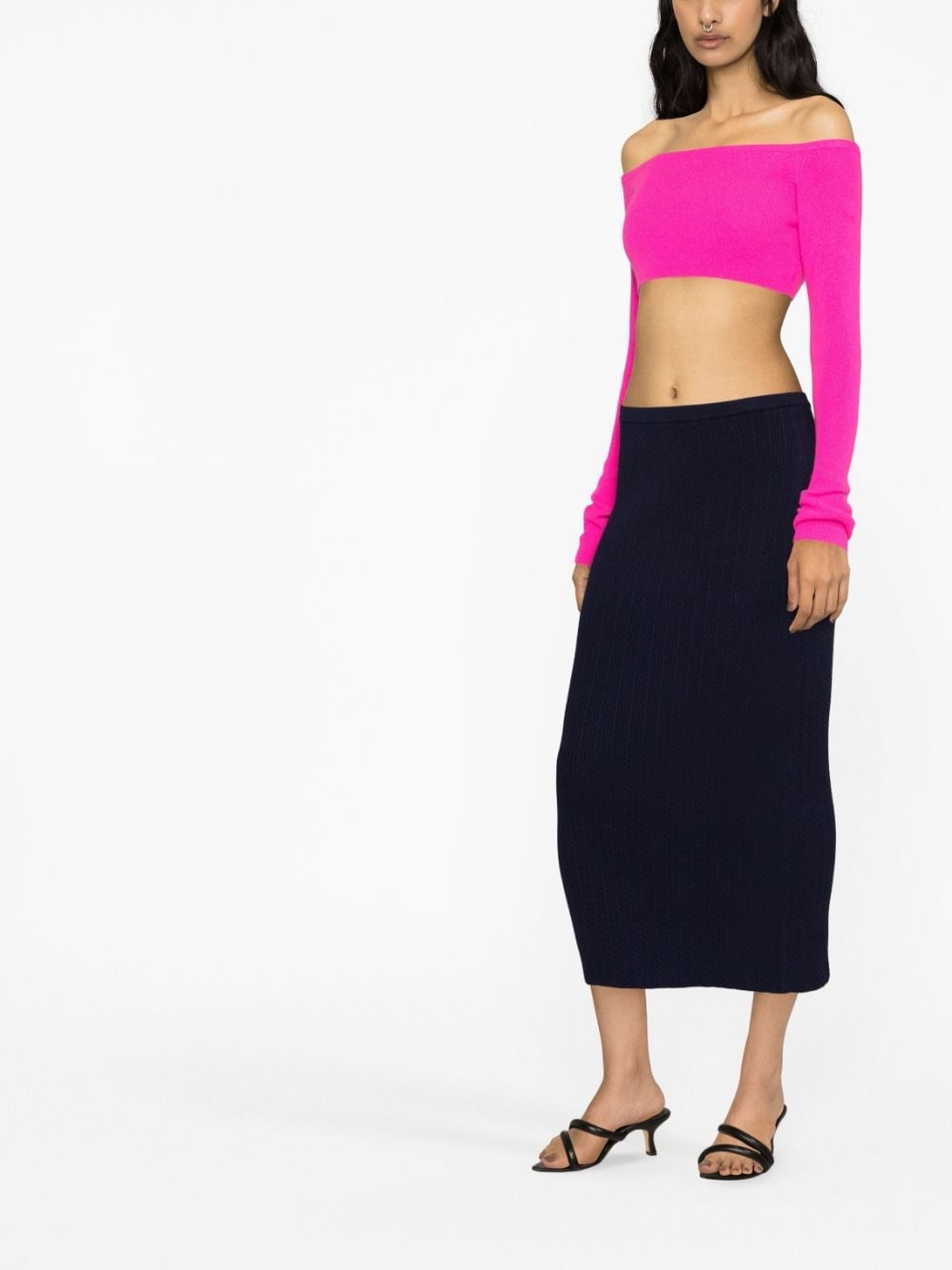 cable-knit pencil skirt - 3