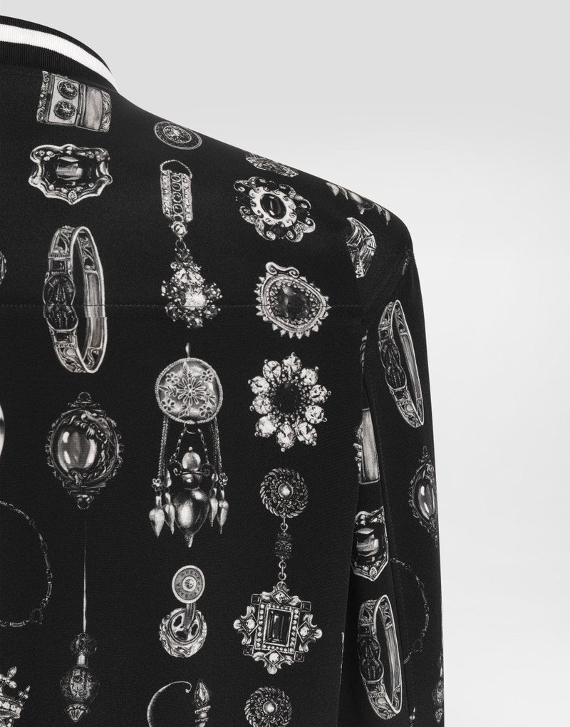 Jewel-print marocain crêpe jacket 5