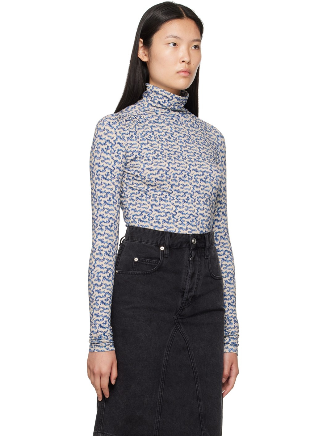 Off-White & Blue Lou Turtleneck - 2