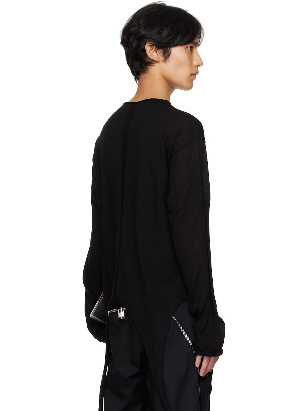 Black Concordians Slashed Pull Sweater - 3