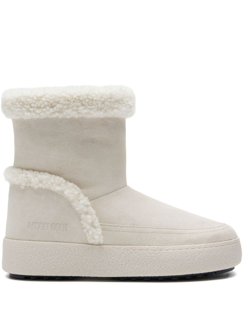 shearling-trimmed suede boots 1