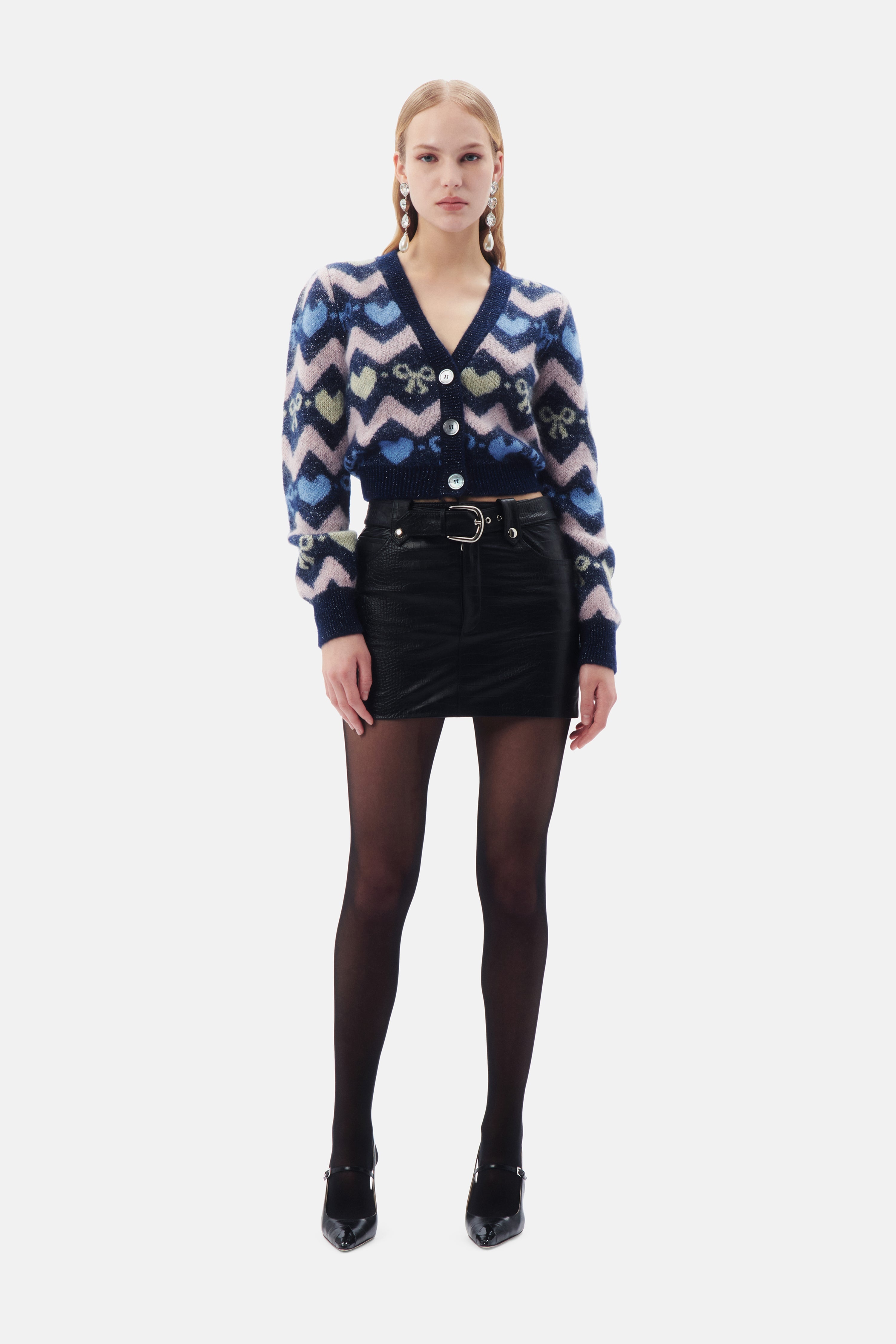 KNITTED MOHAIR CARDIGAN WITH LUREX - 4