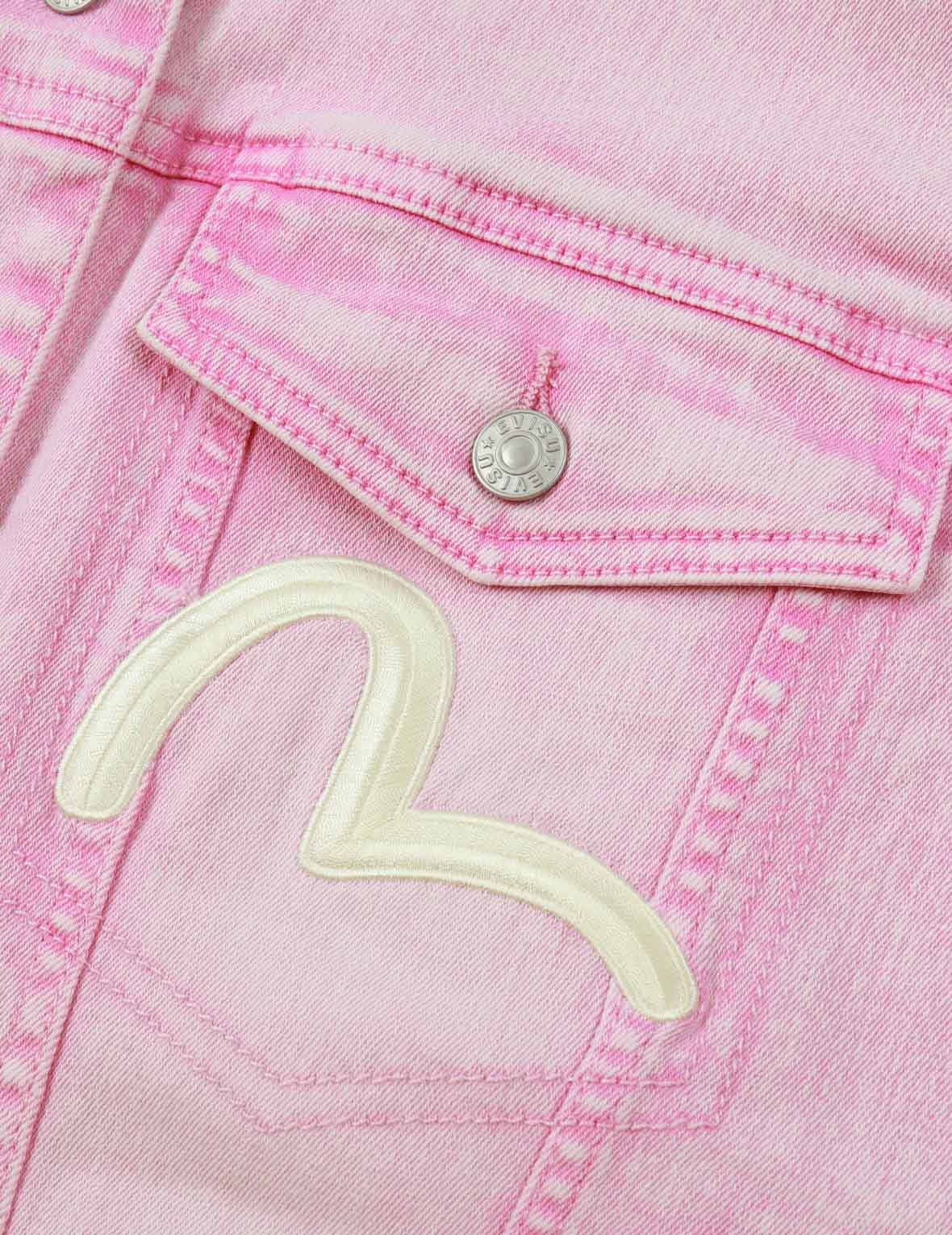SEAGULL EMBROIDERY FUCHSIA DENIM JACKET - 7