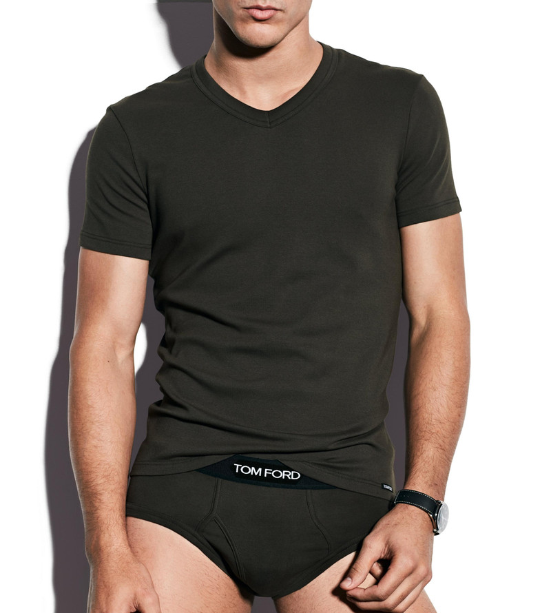 TOM FORD COTTON V-NECK T-SHIRT outlook