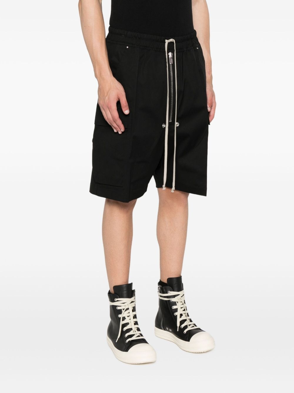 drawstring cargo shorts - 3