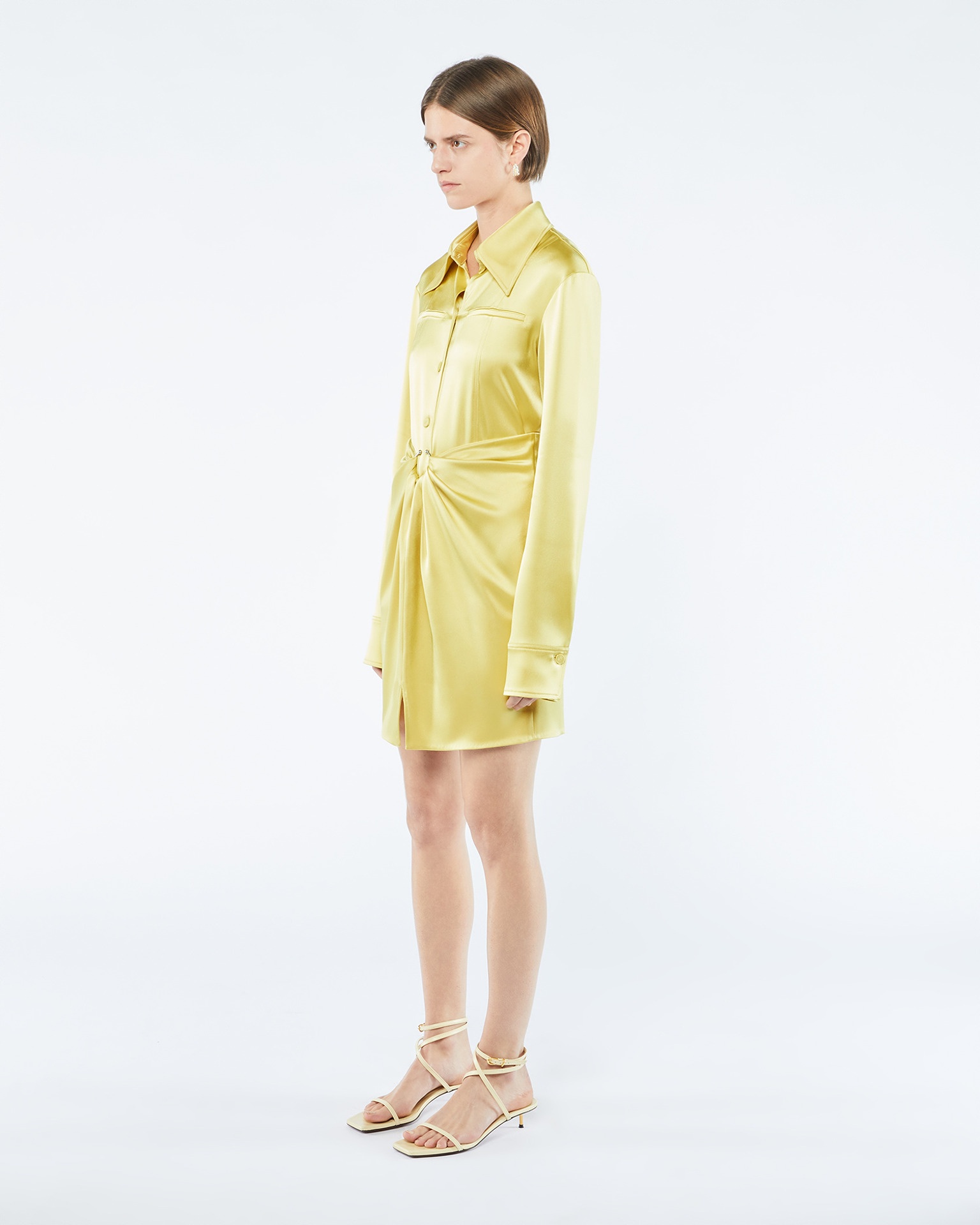 NILLA - Slip satin mini skirt - Yellow - 2