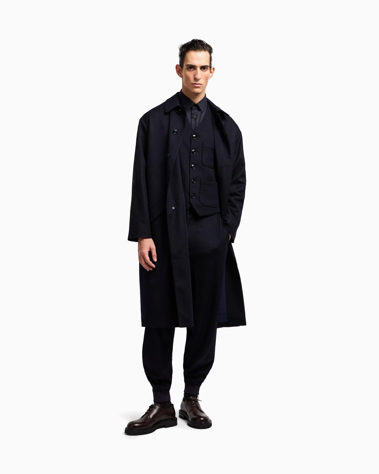 SINGLE-PLEAT TROUSERS IN LIGHTWEIGHT CASHMERE CLOTH - 2