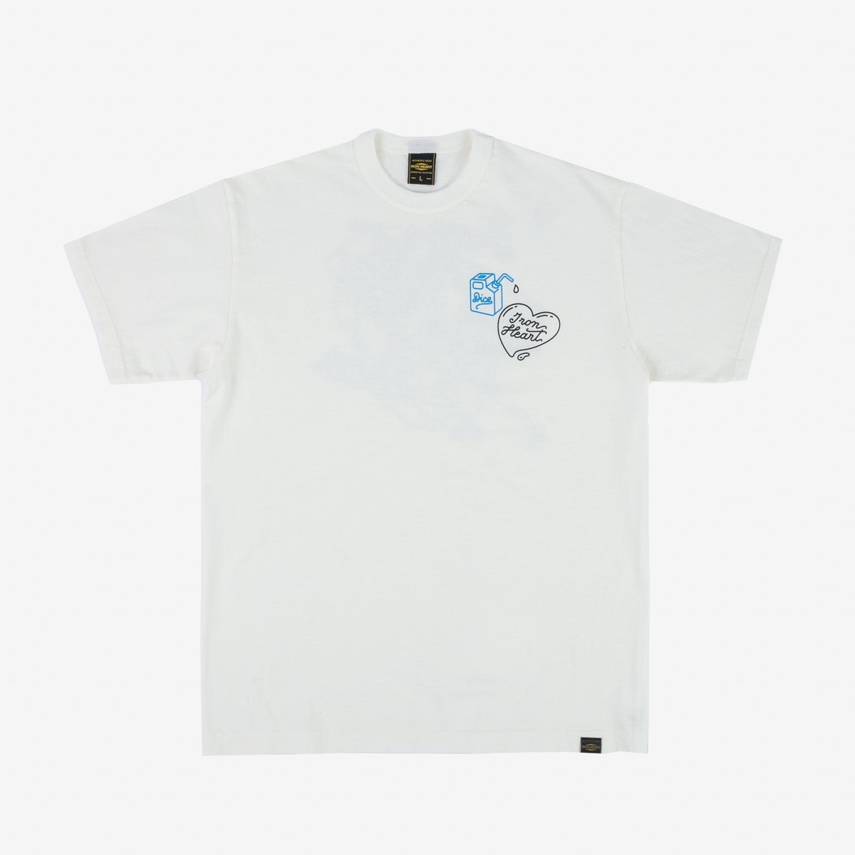 IHT-IHxDM-01 Iron Heart x DicE x Giulio Miglietta Collaboration Printed 6.5oz Loopwheel Crew Neck T- - 1