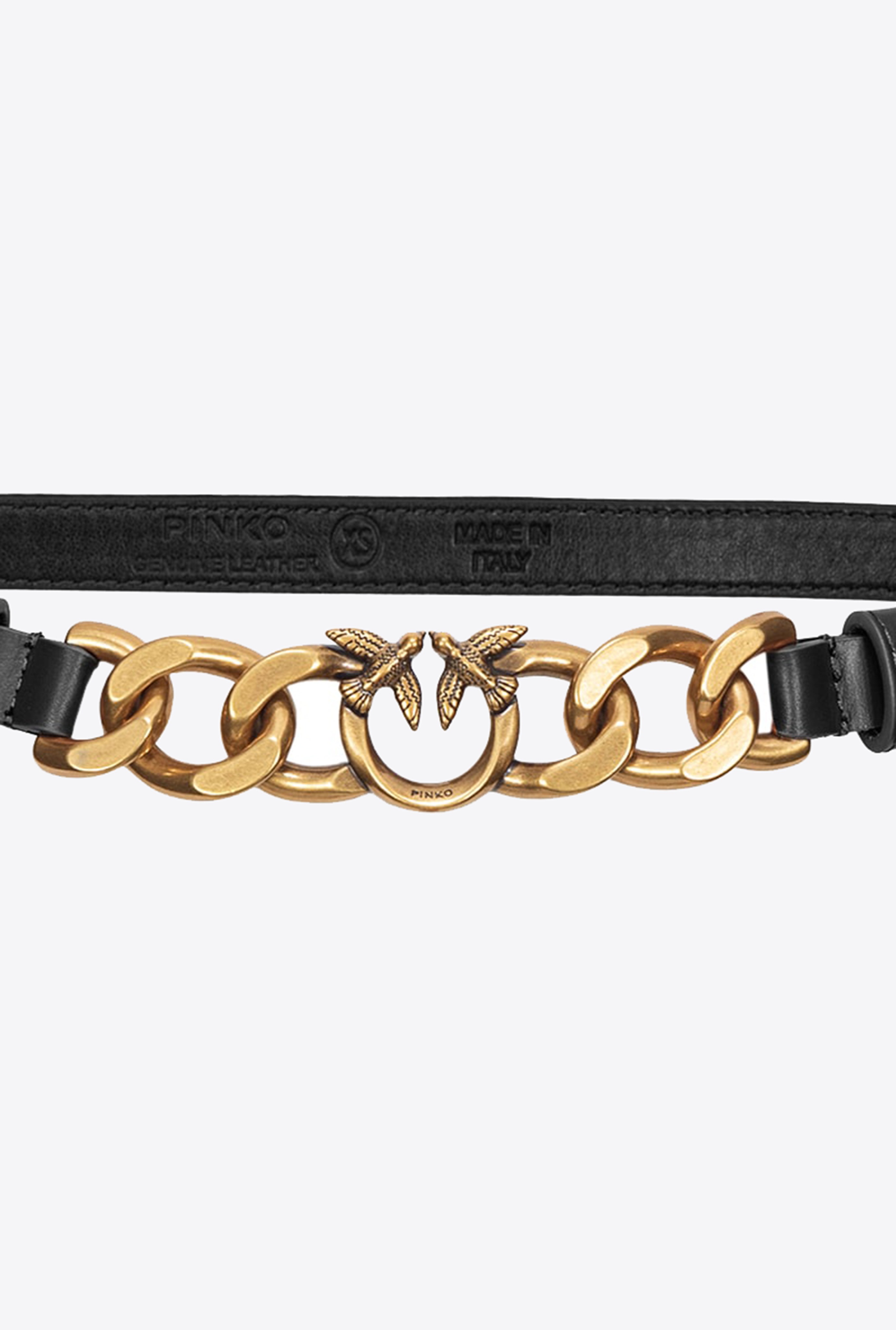 THIN BELT WITH TINY LOVE BIRDS AND CHAIN 1CM - 2