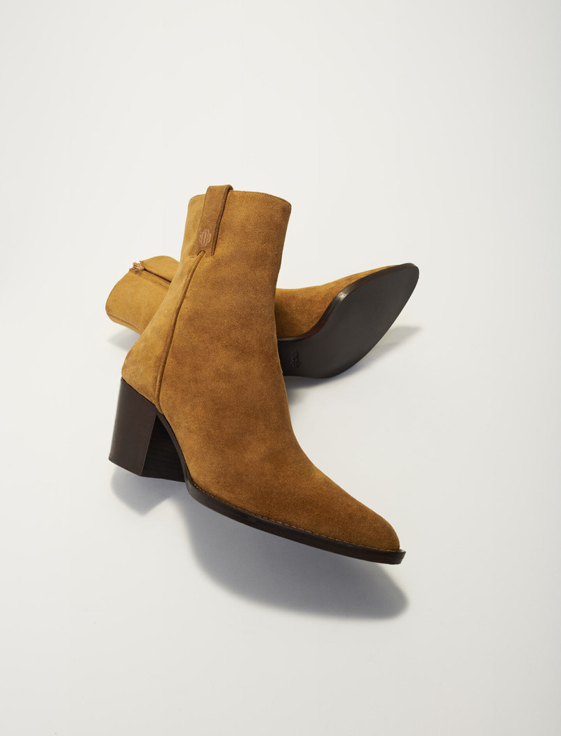 Cowboy boots in camel suede leather 7