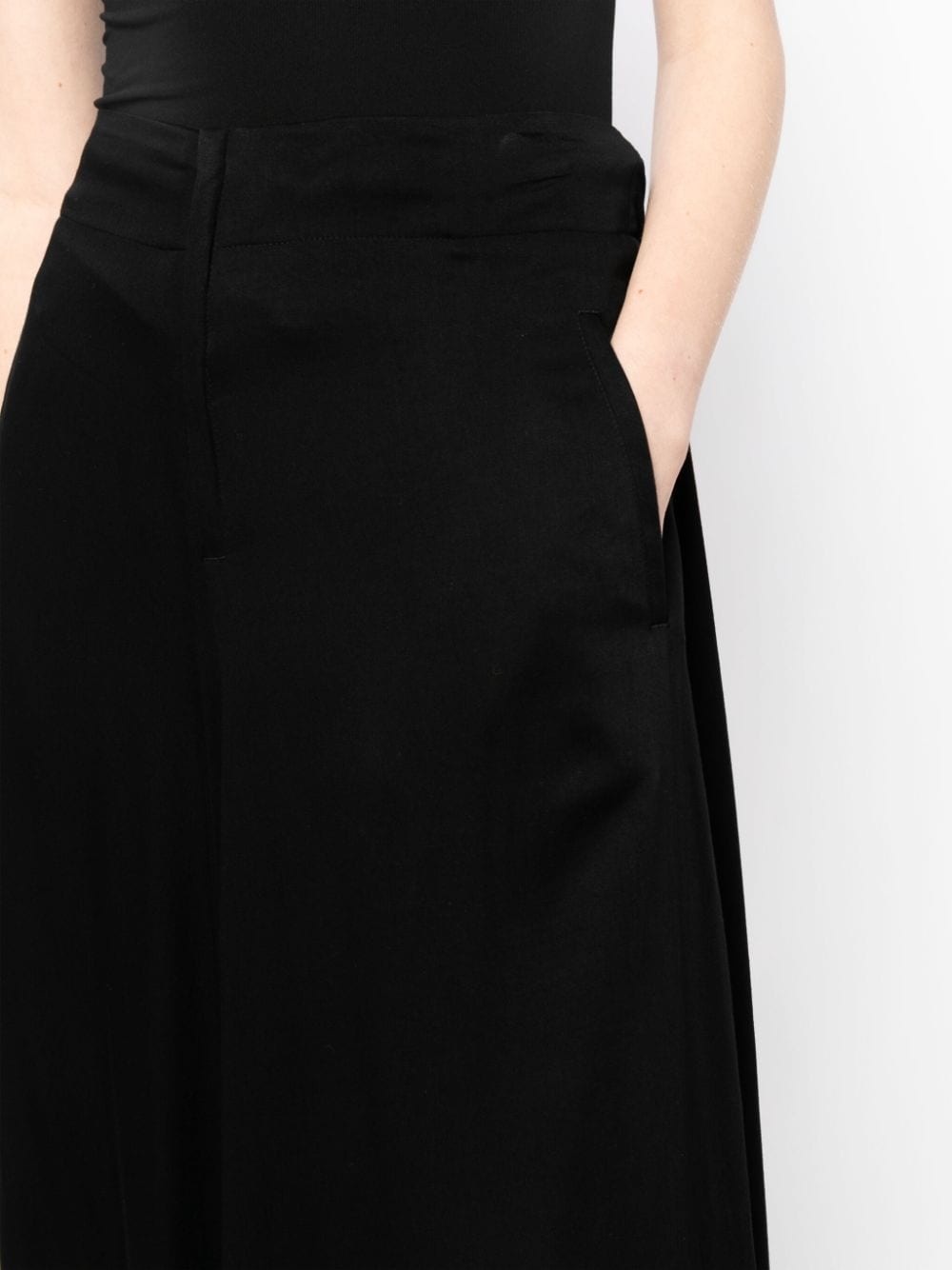 pleat-detailing zip-fastening cropped trousers - 5