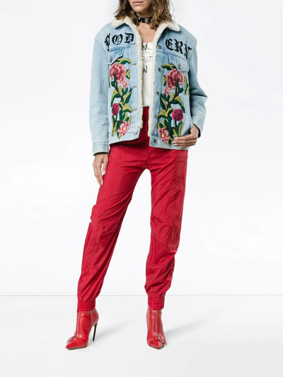 GUCCI embroidered shearling denim jacket outlook