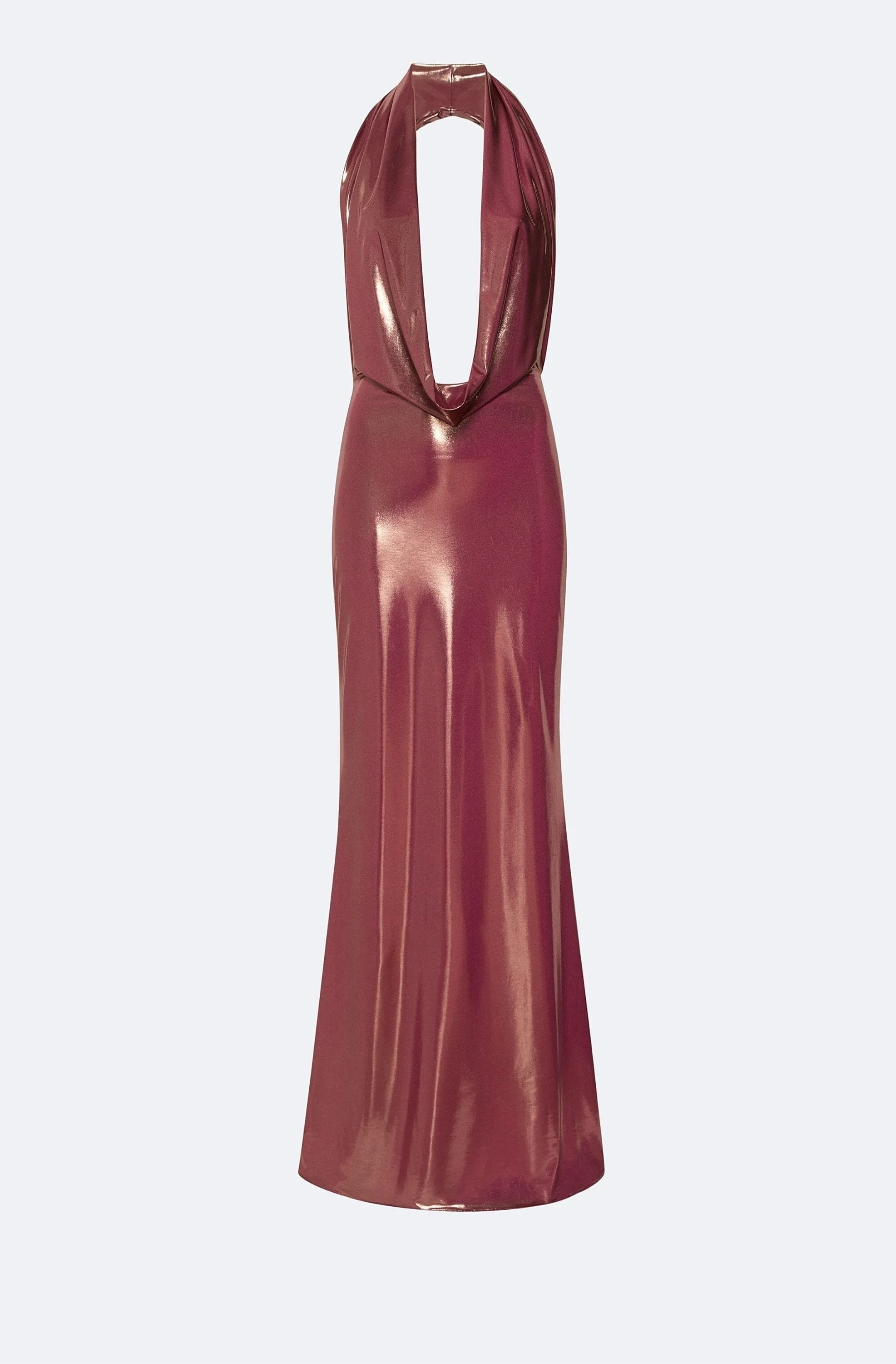 Coated Jersey Cowl Neck Gown - 1