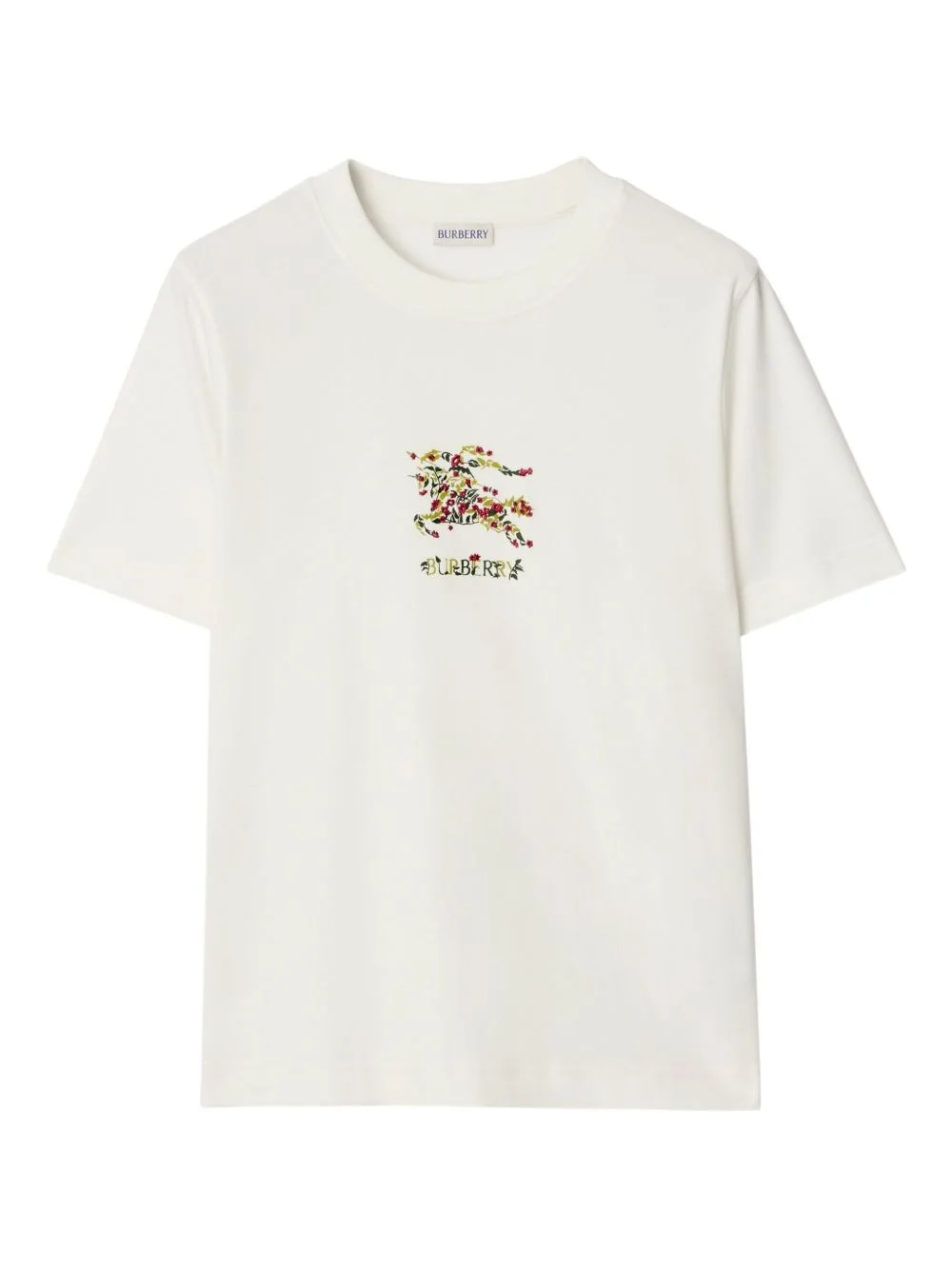 floral-embroidered T-shirt - 1