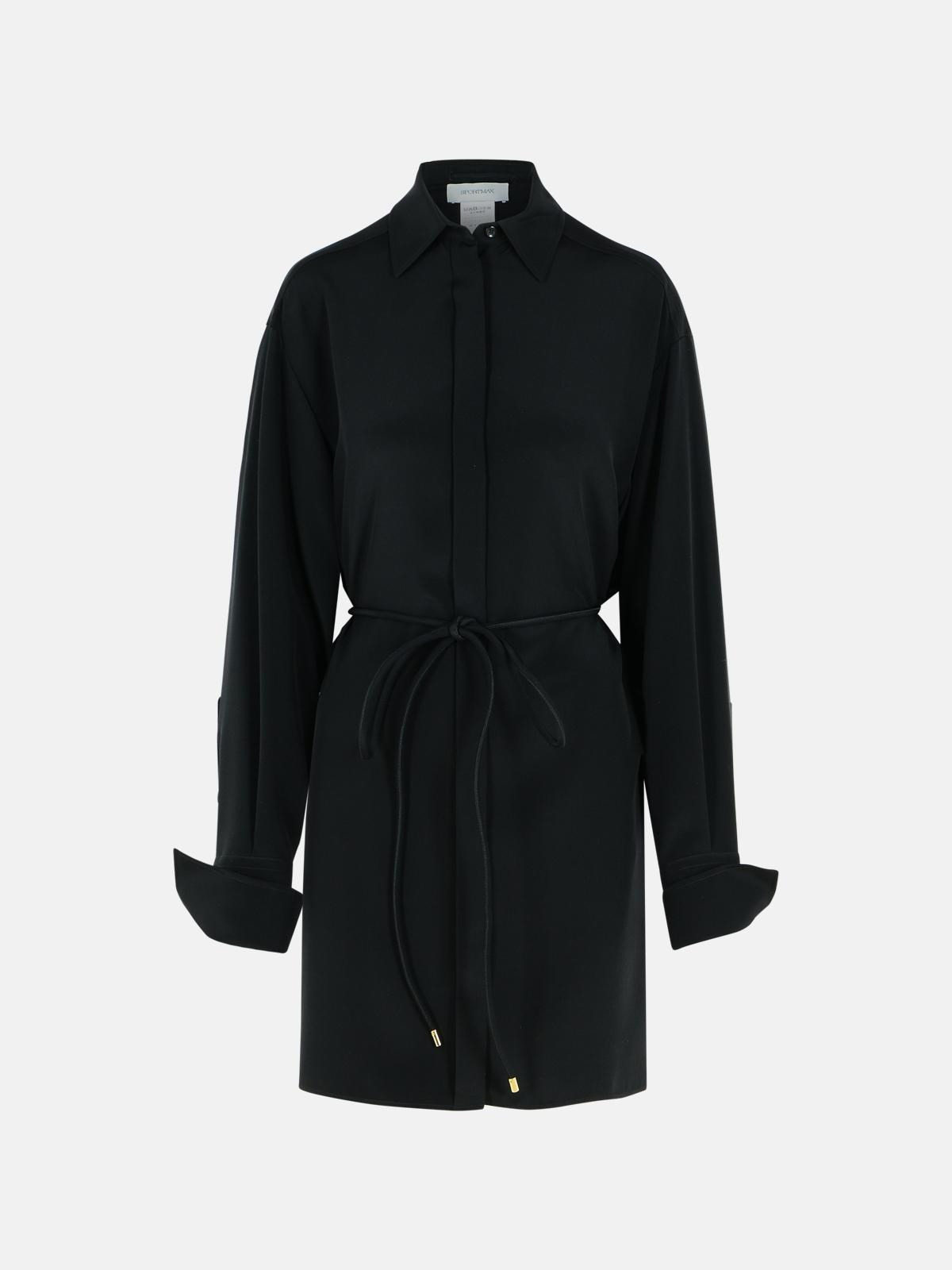 'EOLIE' BLACK SILK DRESS - 1