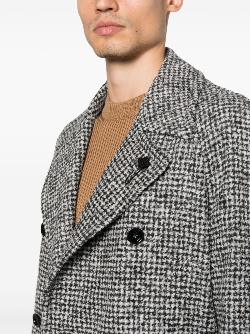 belted double-breasted coat - 5
