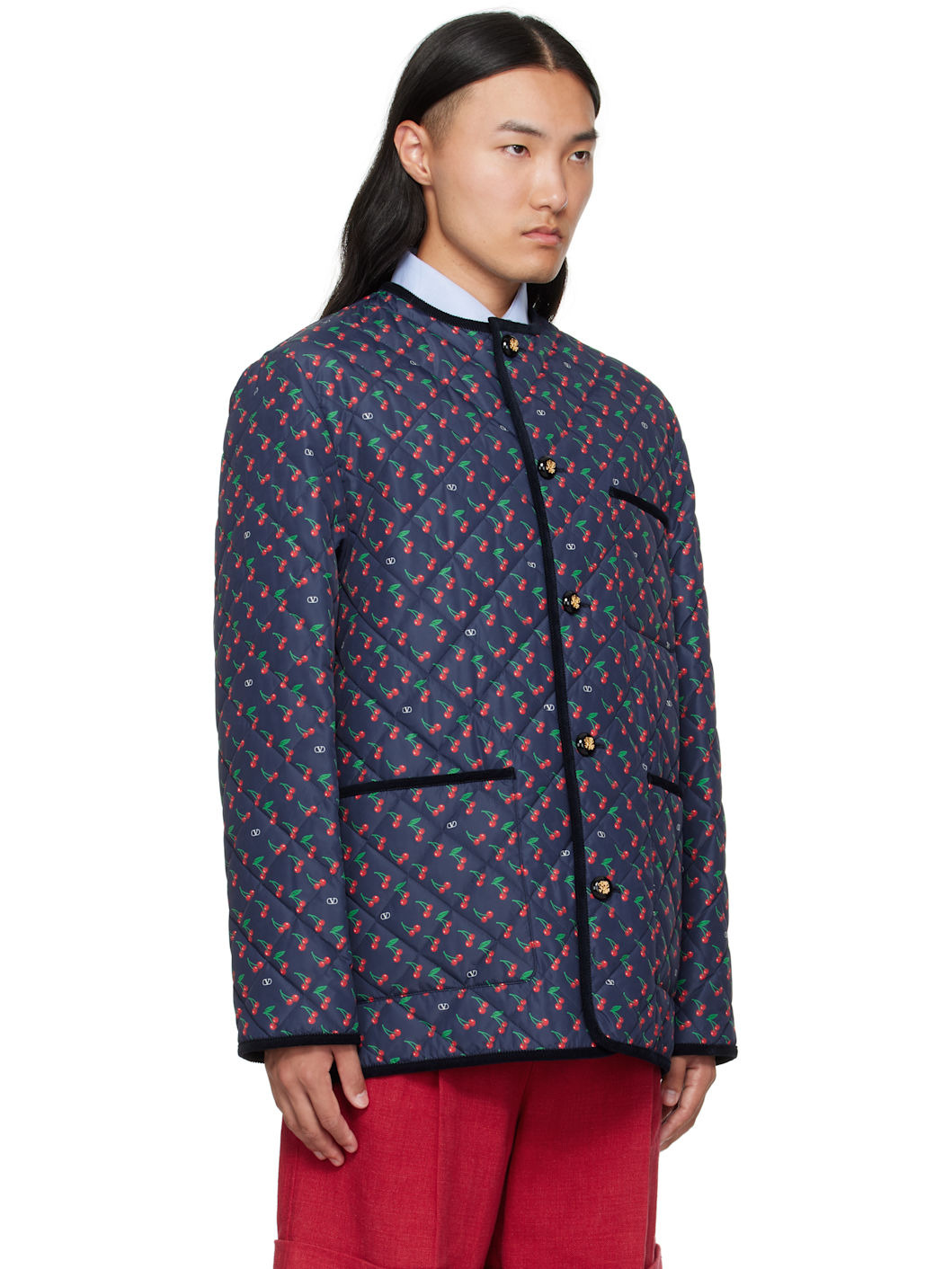 Navy Cherryfic Printed Jacket - 2