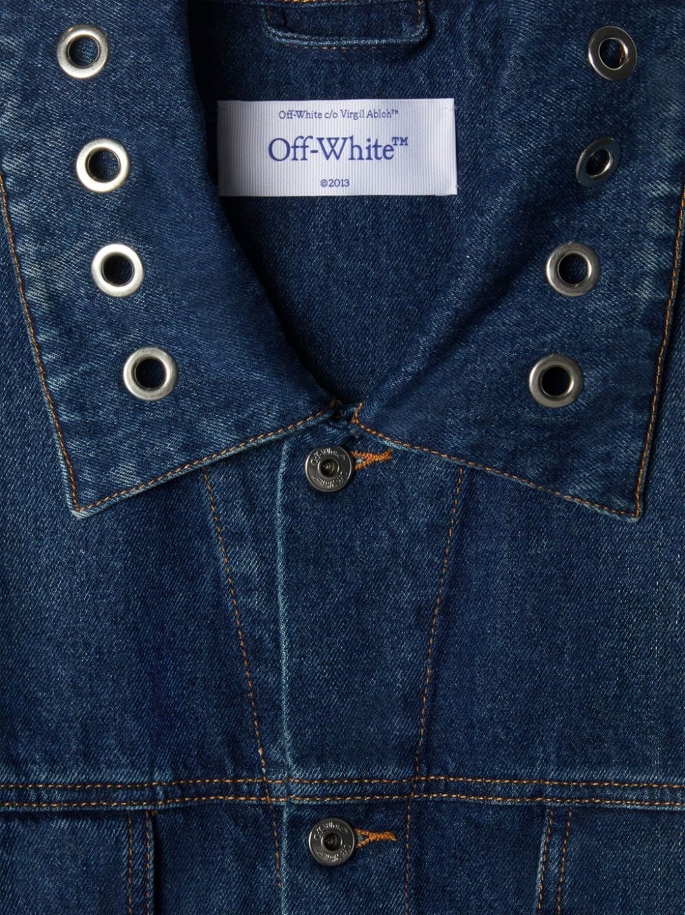 eyelet-embellishment denim jacket - 3