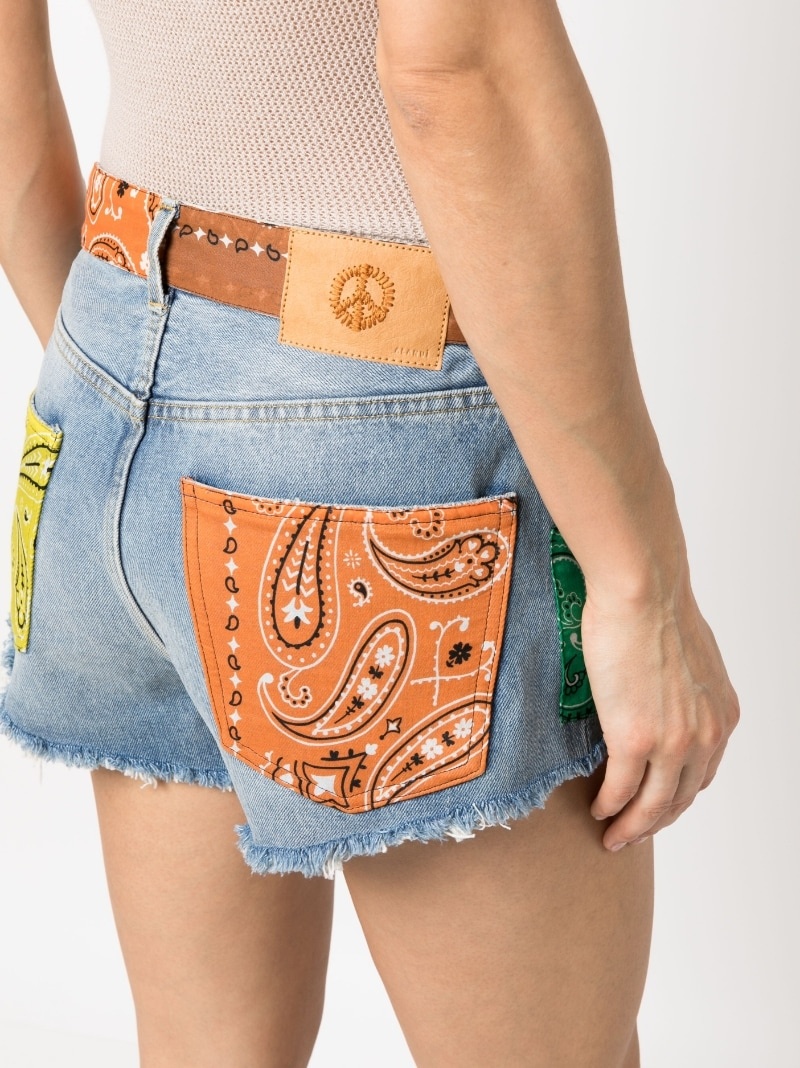 California bandana-print denim shorts - 5