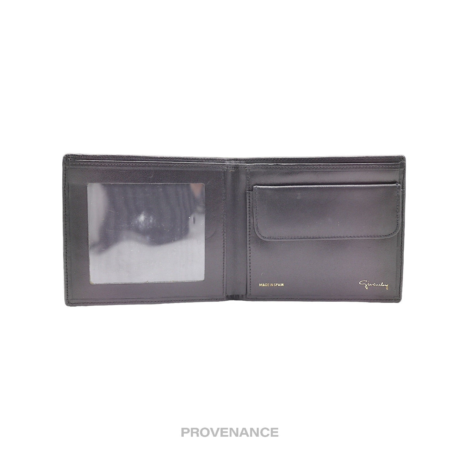 Givenchy Script Bifold Wallet - Black Suede - 5