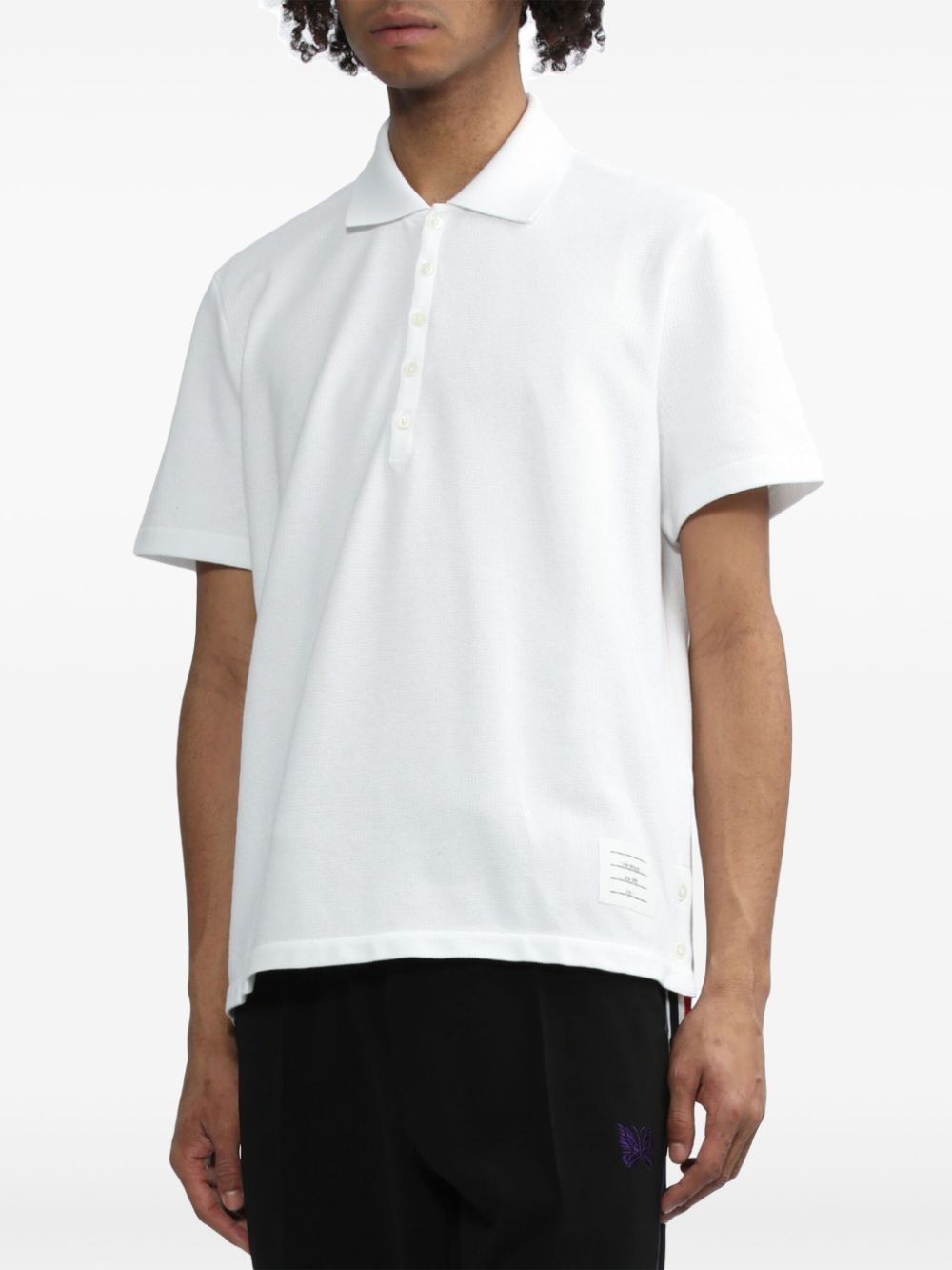 Center-Back Stripe Piqué Polo - 3