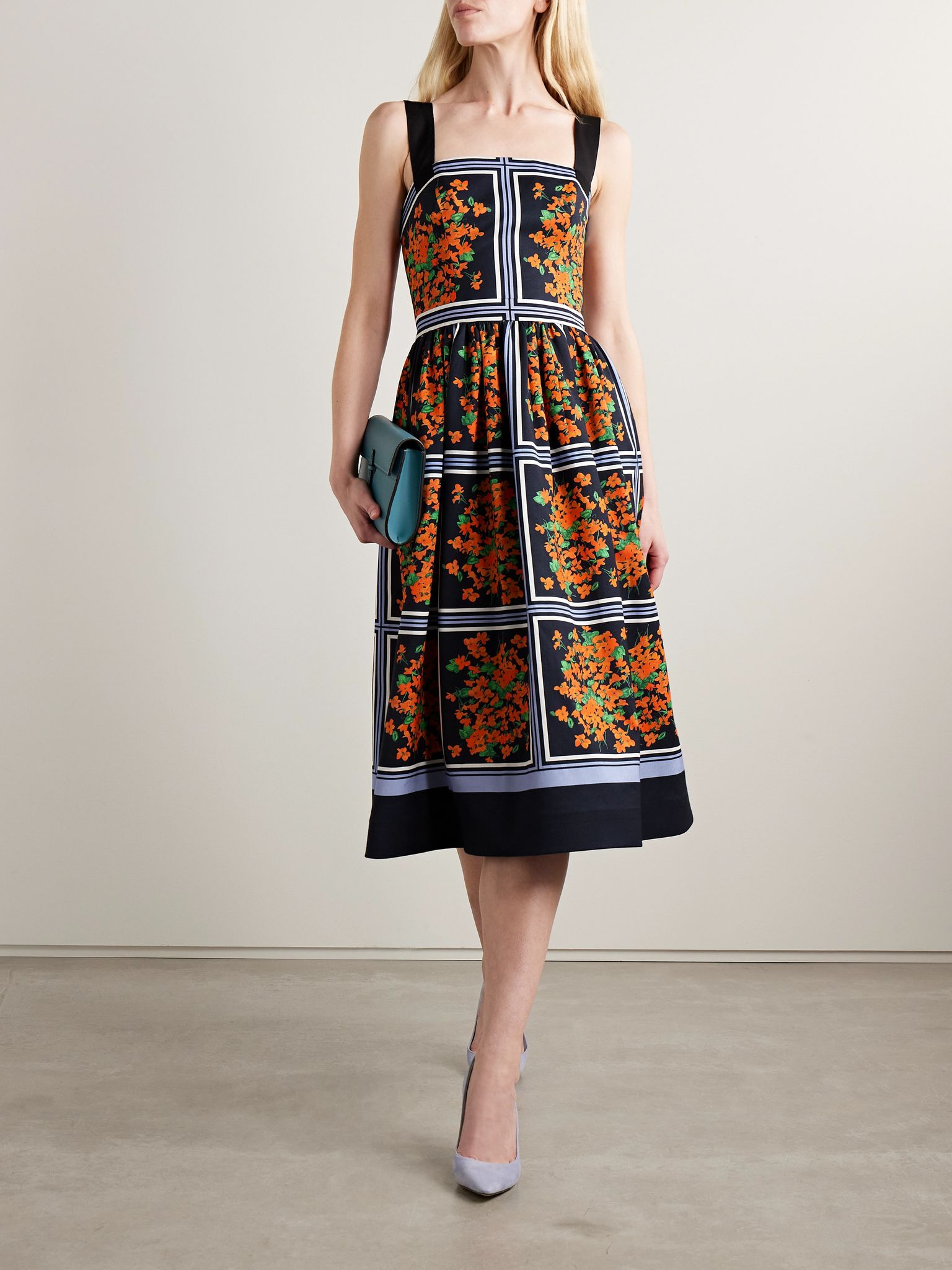 Printed faille midi dress Multi - 2