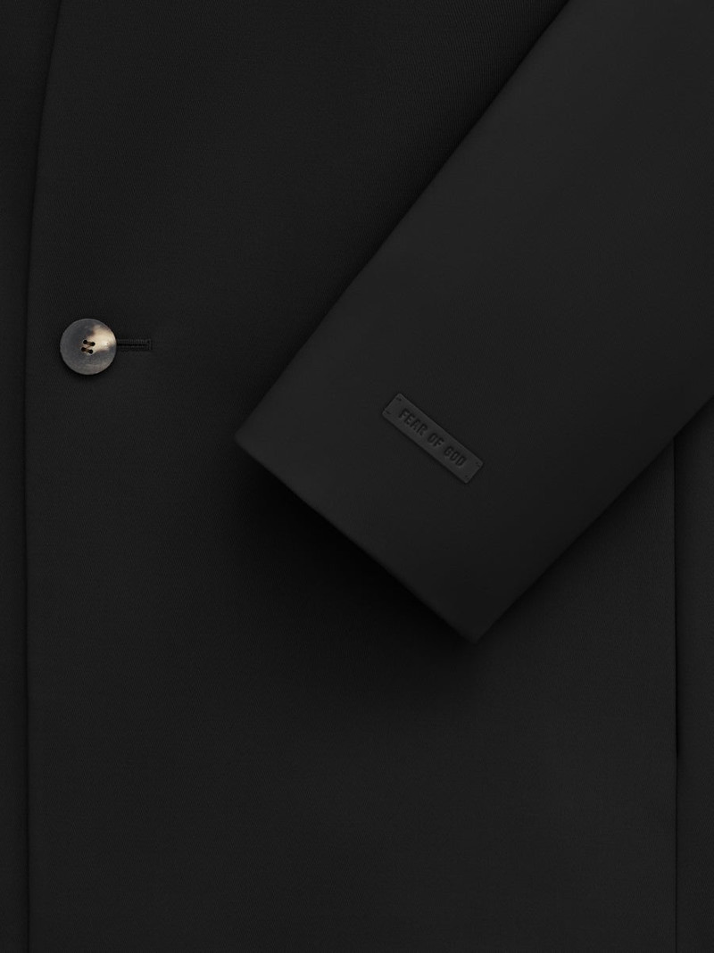 Wool Gabardine Lapelless Suit Jacket 3
