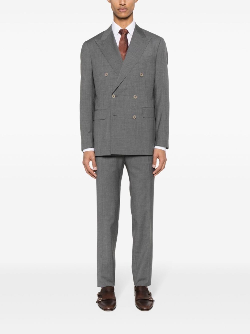 double-breasted wool suit - 2