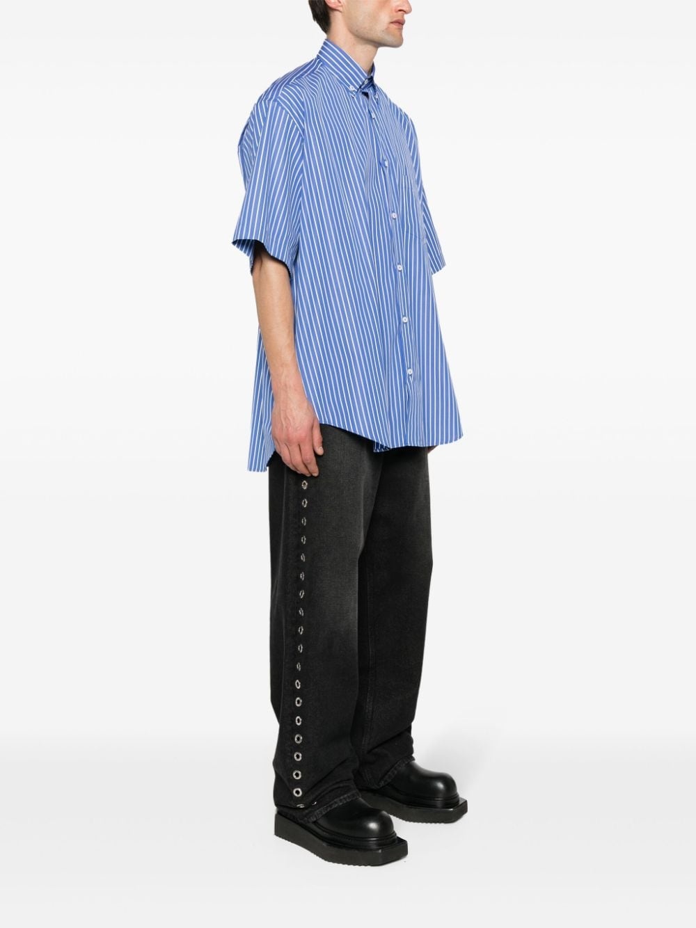striped poplin shirt - 4