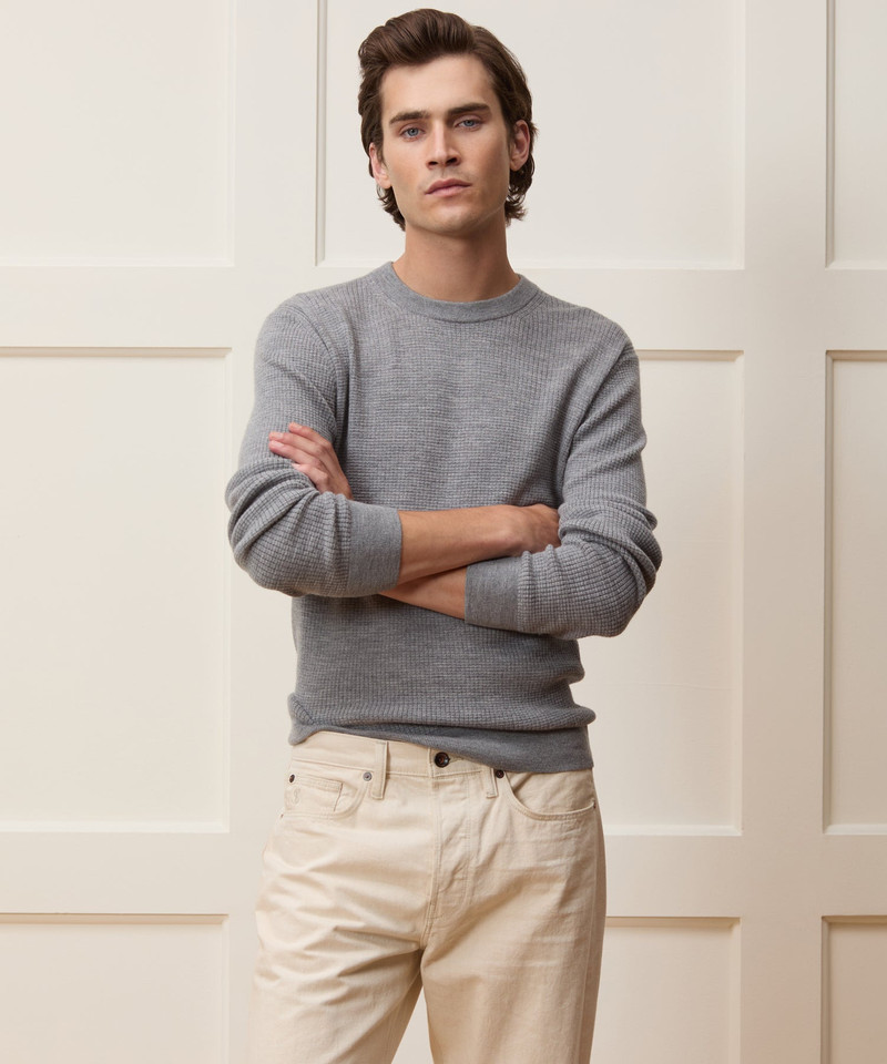 TODD SNYDER Merino Waffle Crewneck outlook