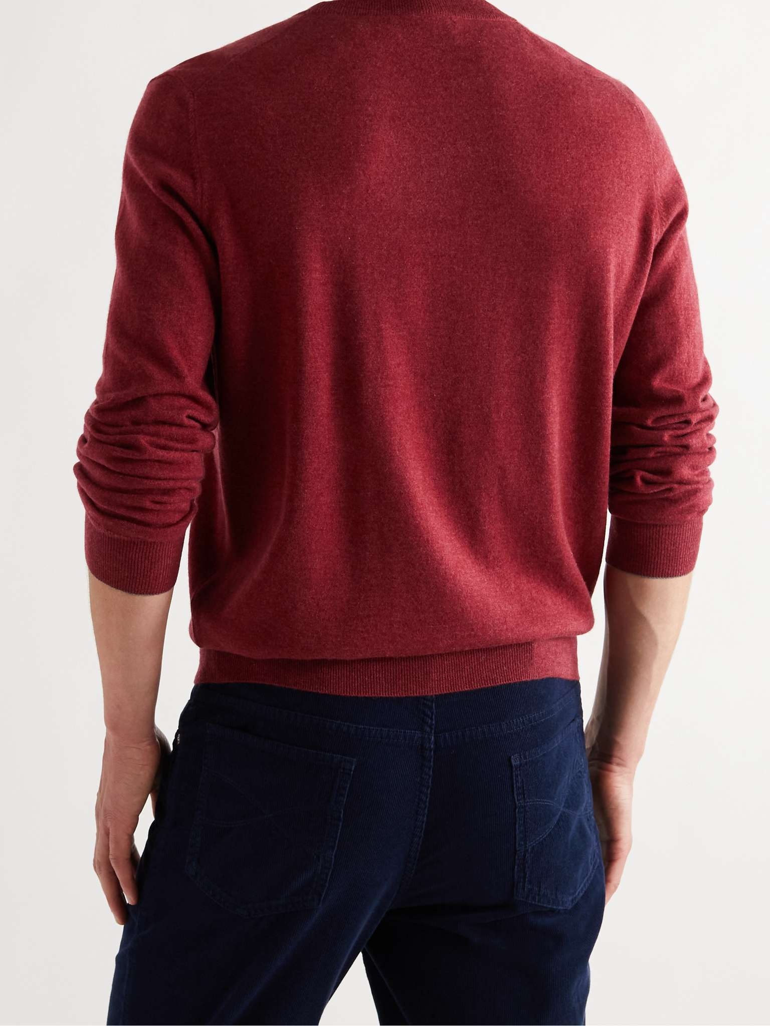 Contrast-Tipped Cashmere Sweater - 4