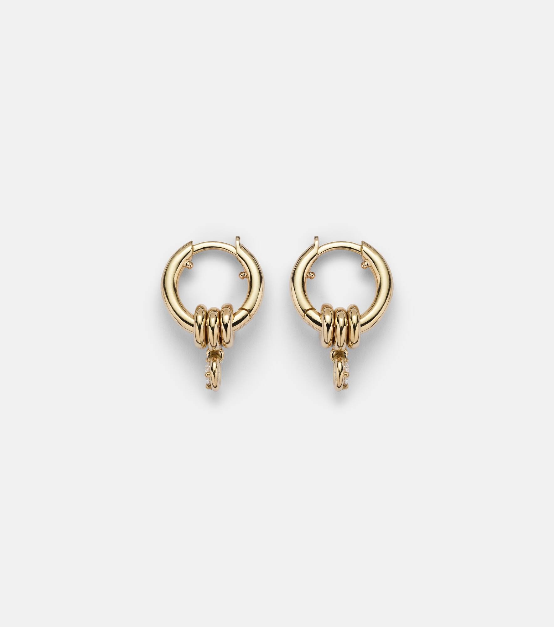 Zahra Micro 18kt gold hoop earrings with diamonds - 4
