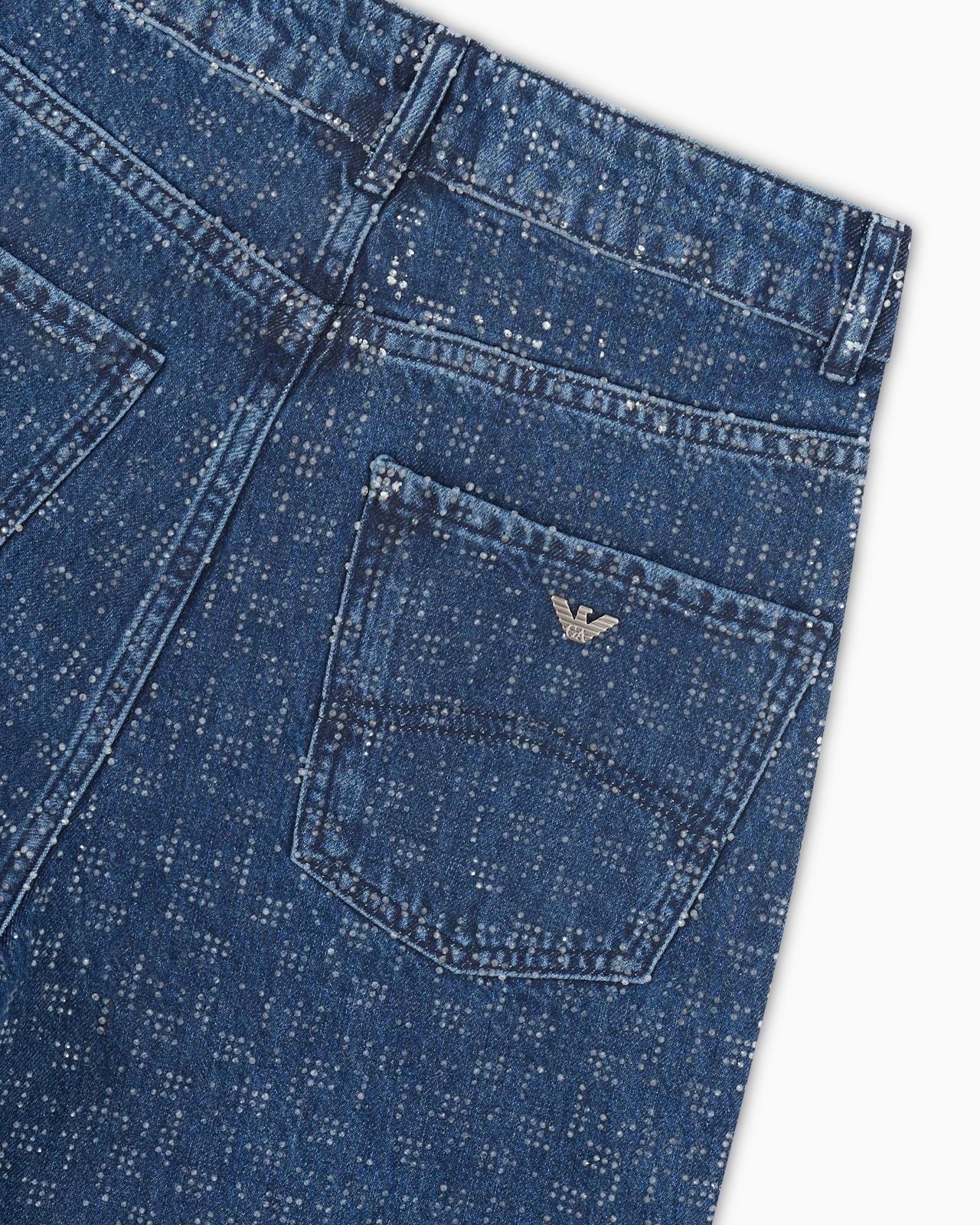 J4G HIGH-RISE WIDE-LEG DENIM JEANS WITH ALL-OVER RHINESTONES - 6