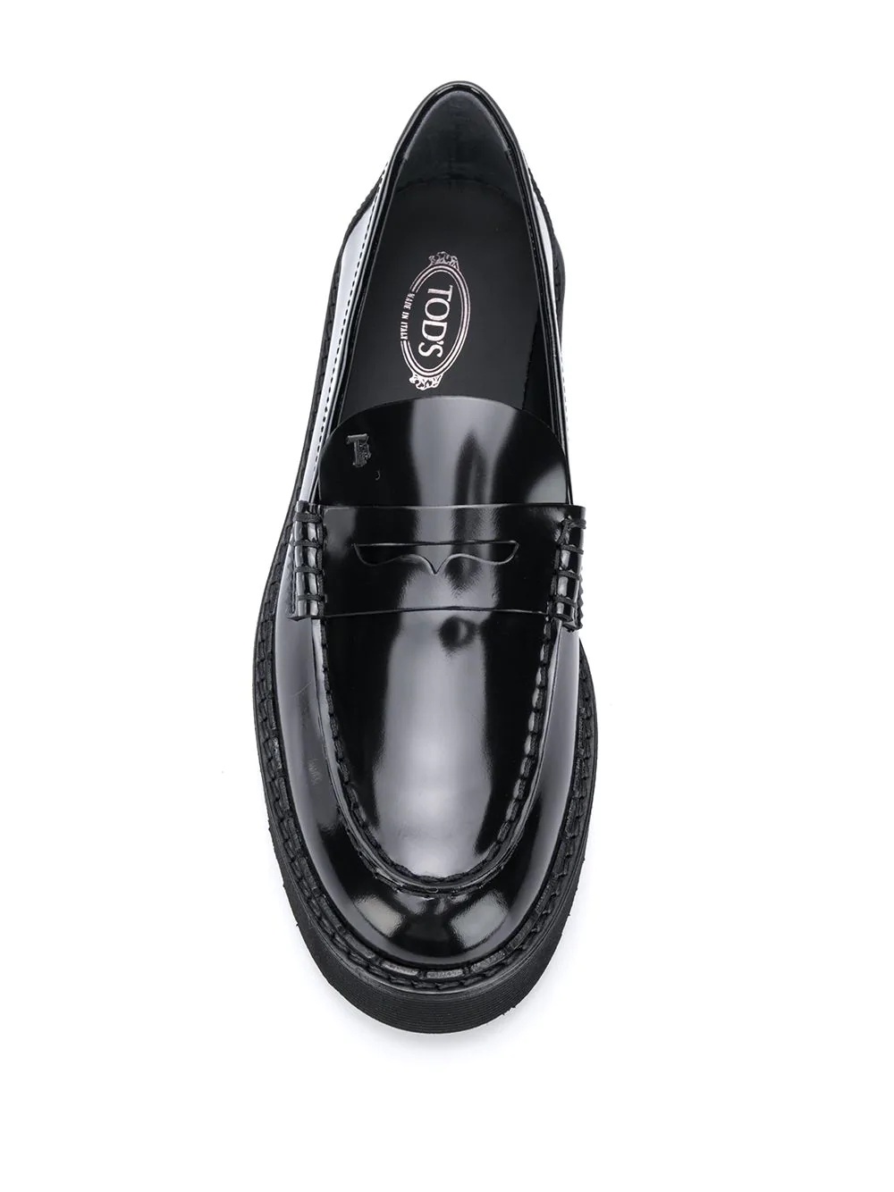 platform leather loafers - 4