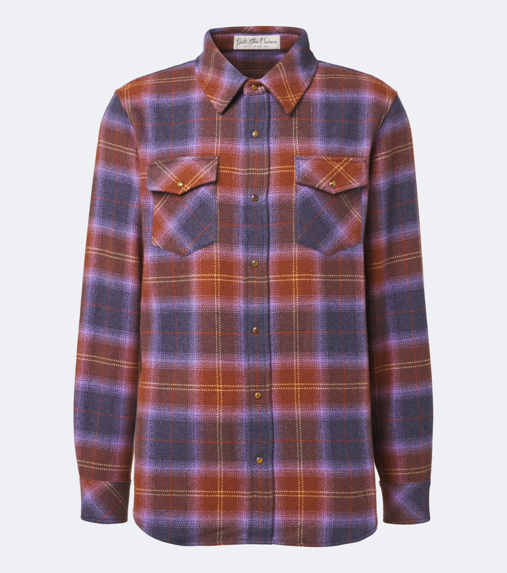 Vulcan Tartan cashmere shirt with tiger's eye - 1